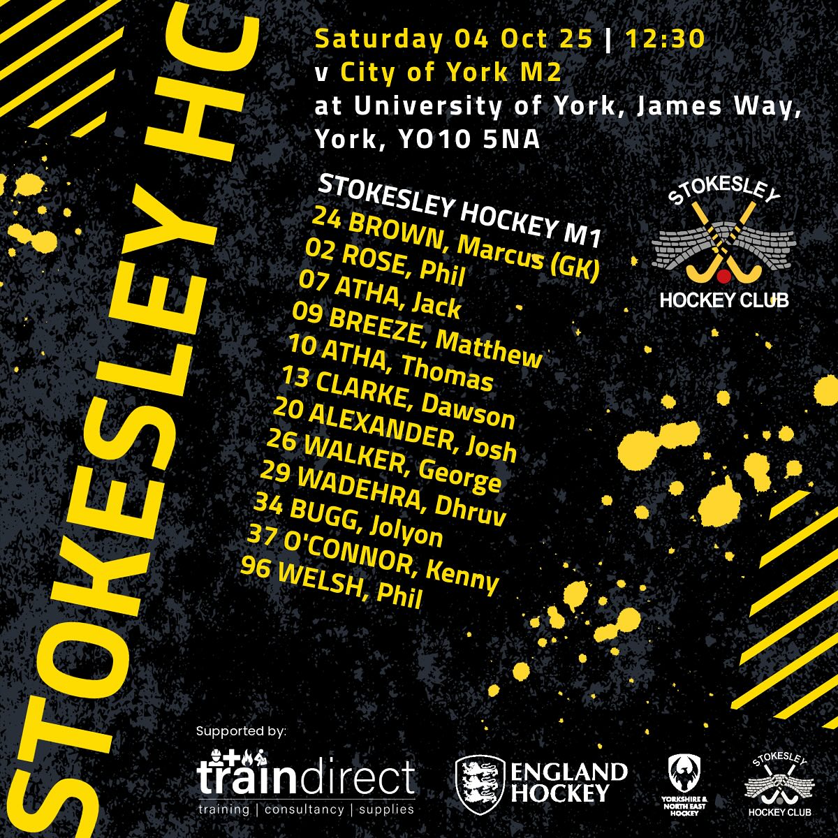 Match Week 4 sees the M1 away to @cityofyorkhc the M2 venture up to @sunderlandhockeyclub and the M3 have a home fixture with @redcar_hockey good luck to everyone this weekend.