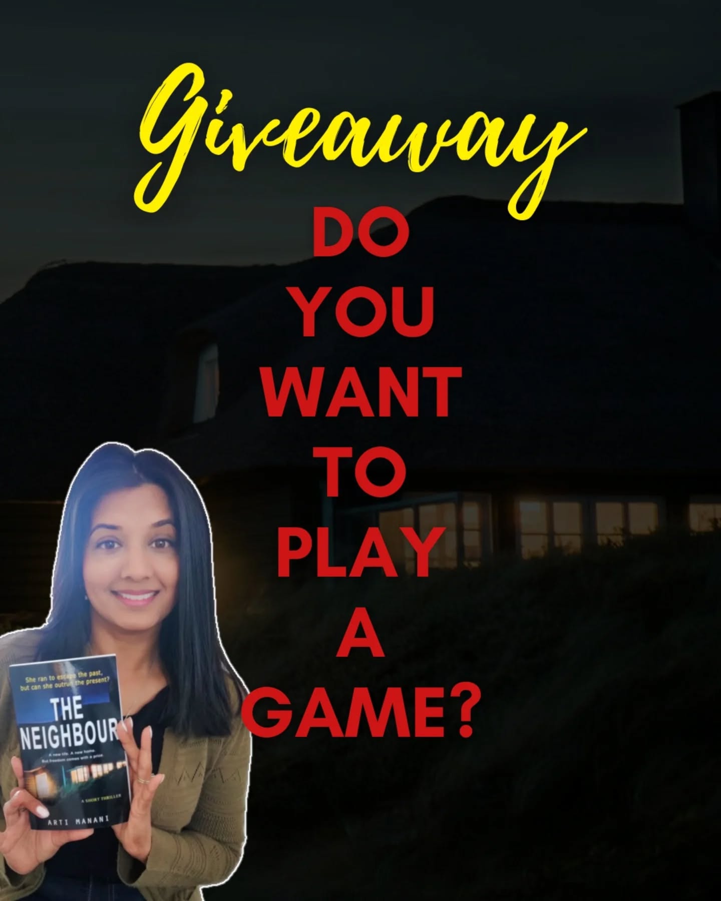 Do you want to play a game?
It’s giveaway time… Saw-inspired, perfect for thriller readers! 👀🔪
I’ve hidden the names of some popular thriller tropes in a Hangman challenge.
Guess the right letters, solve the word, and you could be walking away with an eBook of The Neighbour.
Rules:
👉 Drop ONE letter per comment to play - Max 5 letters per person.
👉 I’ll DM you if it’s right or wrong.
👉 You get 5 lives only, use them wisely.
👉 First person to solve the tropes wins.
ENDS 12PM 5TH OCTOBER.
Dare to play? 😈
Give me a letter, or 5...below
_ _ _ _ _ _ _ _ _ _ _ _ _ _ _ _ _ _
_ _ _ _ _ _ _
_ _ _ _ _ _ _ _ _ _ _