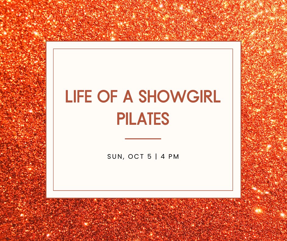 Join us for Life of a Showgirl Pilates on Sunday, Oct 5 at 4 PM, inspired by showgirl glam and set to Taylor Swift’s new album. Album inspired attire is encouraged! Book at site link in bio.
Sunday, Oct 5 at 4 PM
Cherry Hill, Central Park
$22 per person