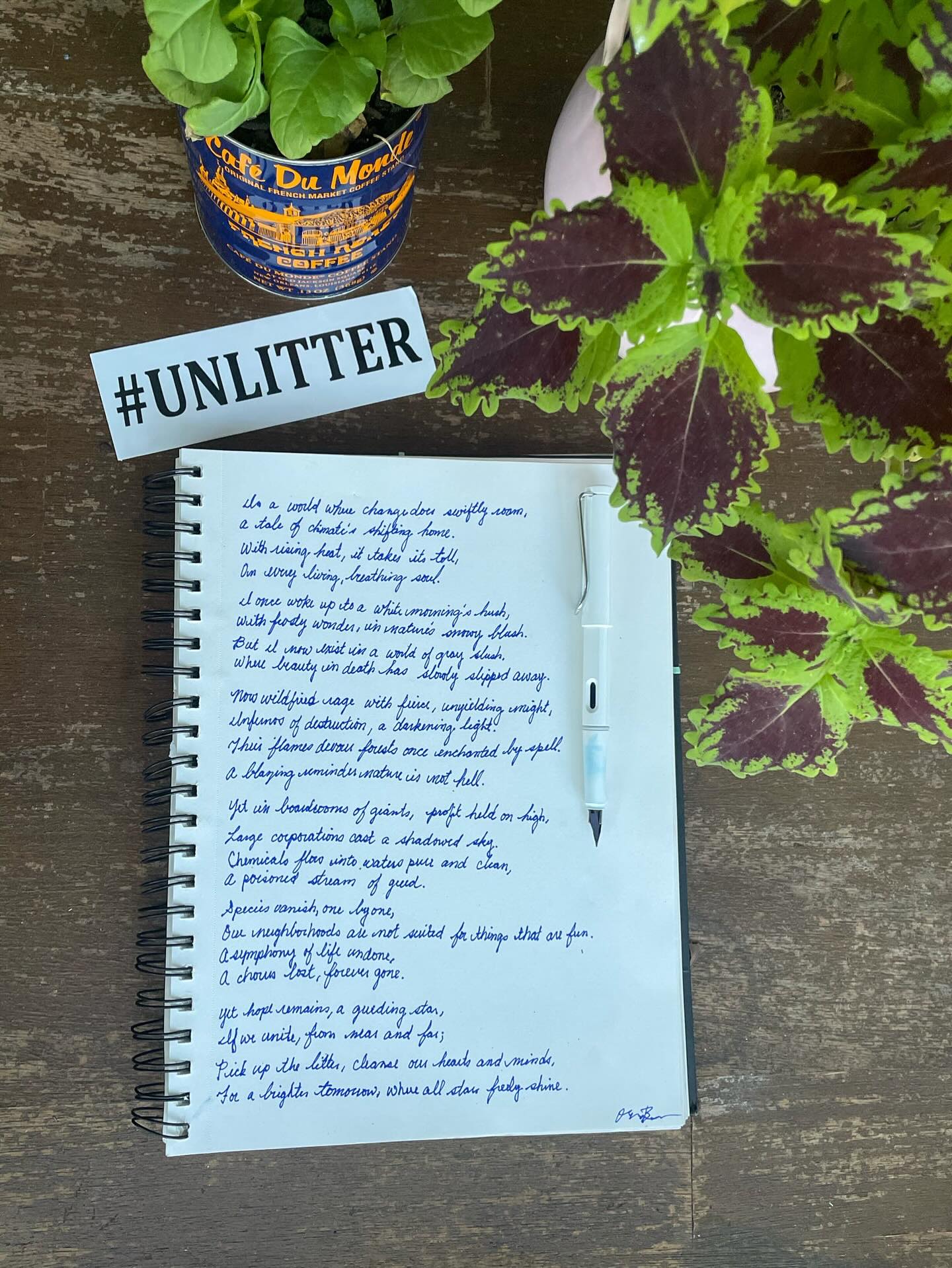 A poem by Olivia Bergman β‘οΈ:
In a world where change does swiftly roam,
A tale of climateβs shifting home.
With rising heat, it takes its toll,
On every living, breathing soul.
I once woke up to a white morningβs hush,
With frosty wonder, in natureβs snowy blush.
But I now exist in a world of gray slush,
Where beauty in death has slowly slipped away.
Now wildfires rage with fierce, unyielding might,
Infernos of destruction, a darkening light.
Thus flames devour forests once enchanted by spell.
A blazing reminder nature is not hell.
Yet in boardrooms of giants, profit held on high,
Large corporations cast a shadowed sky.
Chemicals flow into waters pure and clean,
A poisoned stream of greed.
Species vanish, one by one,
Our neighborhoods are not suited for things that are fun.
A symphony of life undone,
A chorus lost, forever gone.
Yet hope remains, a guiding star,
If we unite, from near and far;
Pick up the litter, cleanse our hearts and minds,
For a brighter tomorrow, where all stars freely shine.
β€οΈπ #UNLITTER #jointhemovement