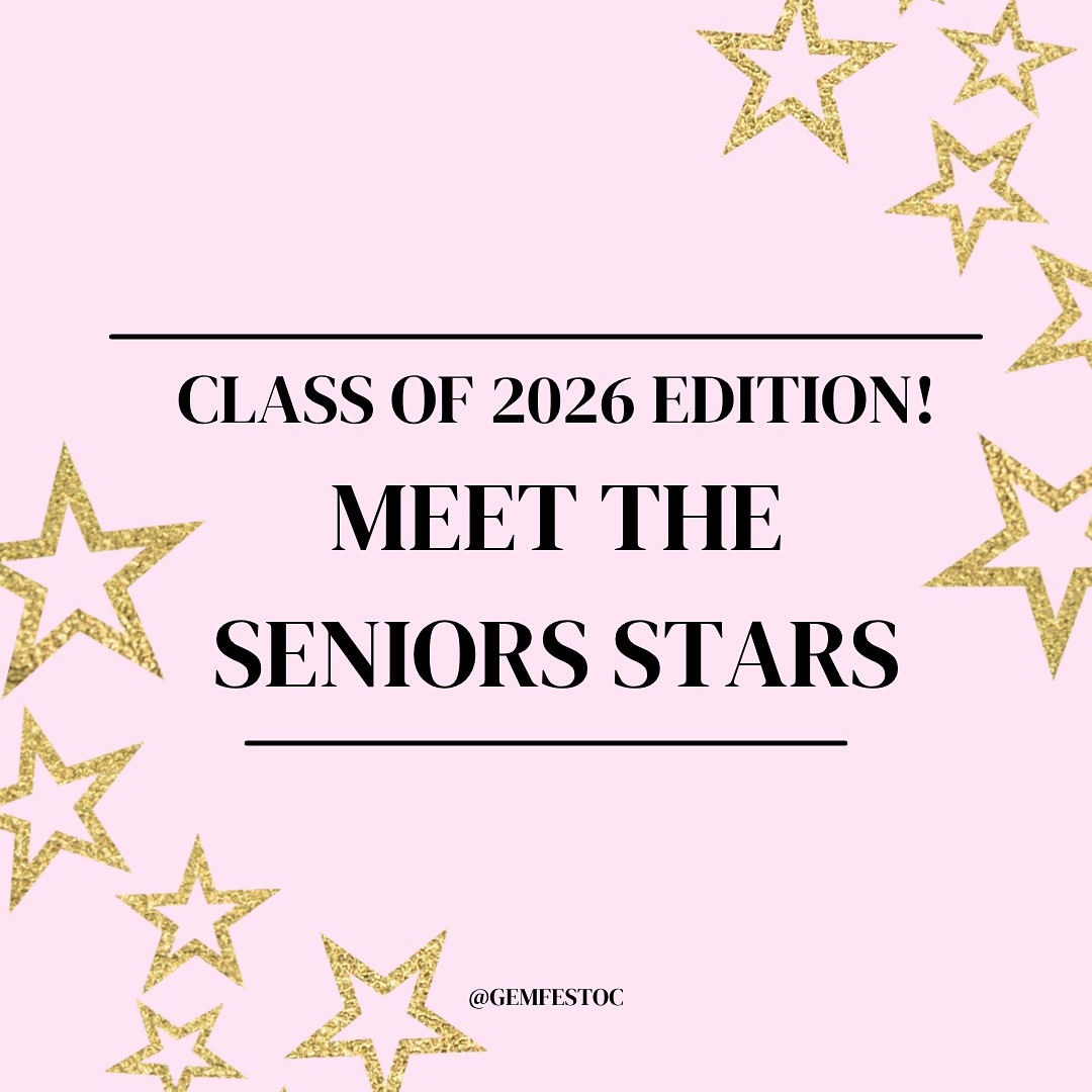 Hey there cuties๐ We are so back for the GemFest but first letโs meet our 25-26 GemFest team. Senior stars โญ๏ธ up first!