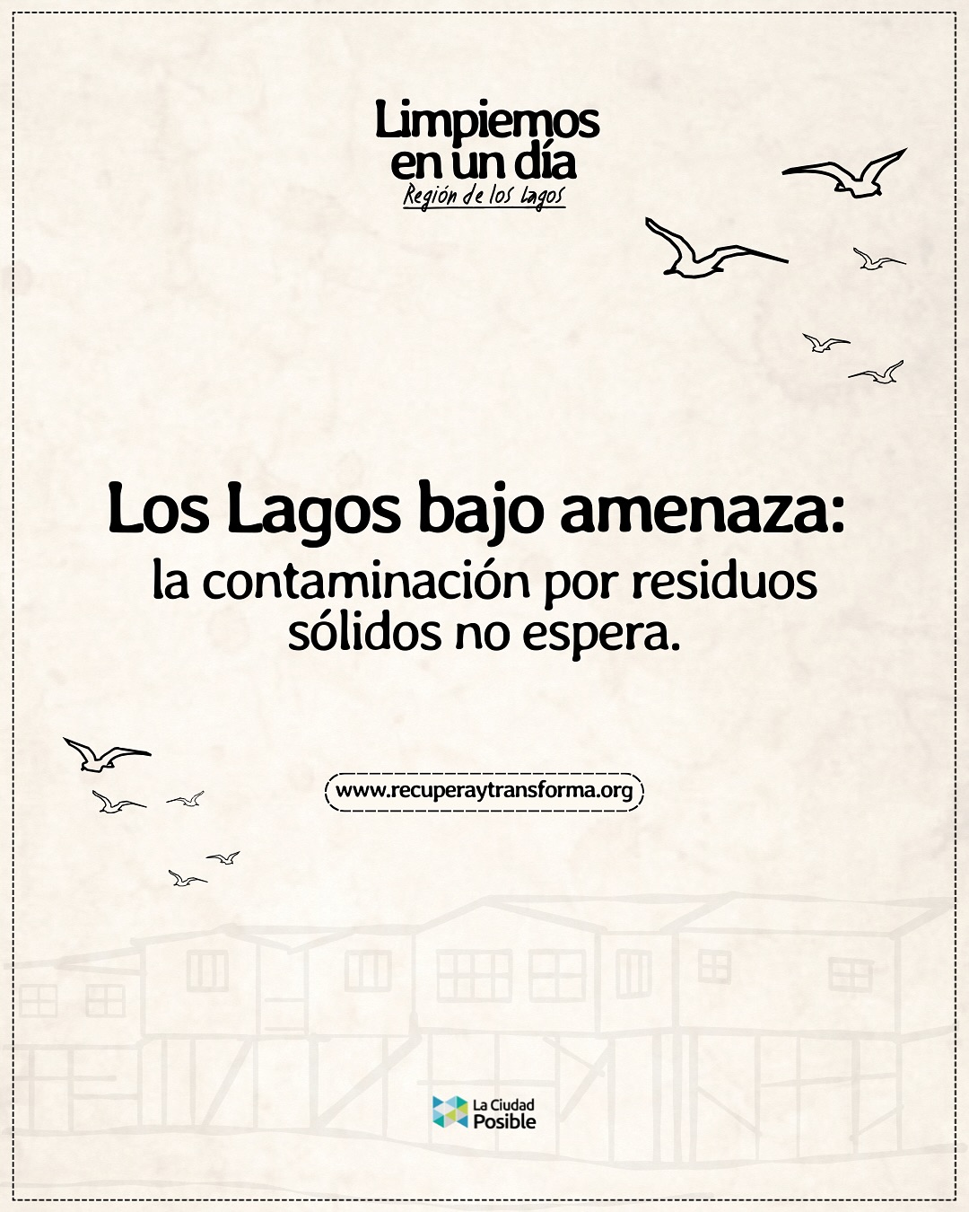 La crisis ambiental de Los Lagos tiene solución y tú puedes ser parte del cambio. 🤝🏼
Este 1 de octubre nos unimos en “Limpiemos en un día”, la gran jornada de limpieza de playas y humedales en la región de Los Lagos. 🌿
#LimpiemosEnUnDía es una iniciativa de La Ciudad Posible, coordinada con municipios, la Armada, empresas locales y organizaciones sociales y privadas de la región de Los Lagos.
➡️ ¡Inscríbete como voluntario en www.recuperaytransforma.org (enlace en nuestra bio) y sé parte de esta acción colectiva!
