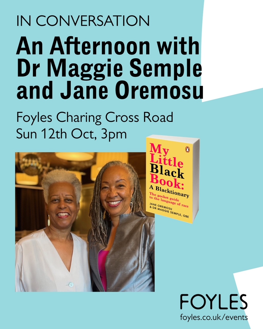 Come and meet the two women acknowledged in the 2025 Portraits of Power exhibition next week with @foylesforbooks. If you like challenging, friendly discussions join us. Don't forget we will be signing books at the end of the event!
Get your tickets here: https://www.foyles.co.uk/events/my-little-black-book-a-blacktionary
#nook #authors #event #booksigning #foyles