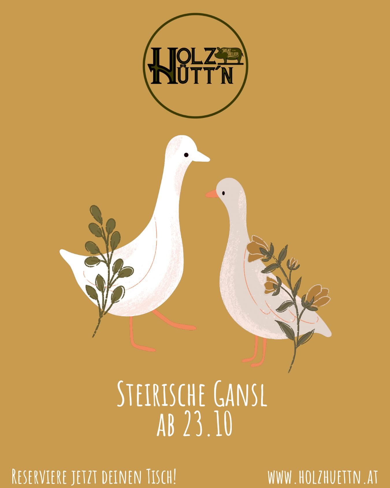 Ab dem 23. Oktober servieren wir in unserer Holzhütt’n köstliche Steirische Weidegans-Gerichte vom Hütter aus Straden.
Dazu gibt’s fluffige Knödel, fruchtiges Apfel-Rotkraut und kräftigen Jus – so muss das sein!
📞 Reservierung unter 03452 84412
🌐 oder online auf www.holzhuettn.at
#Gansl
#Martinigansl
#Ganslessen
#Südsteiermark
#Steiermark
#GenussSteiermark
#KulinarikSteiermark
#RegionalGenuss
#HerbstGenuss
#visitsteiermark
#GenusslandSteiermark