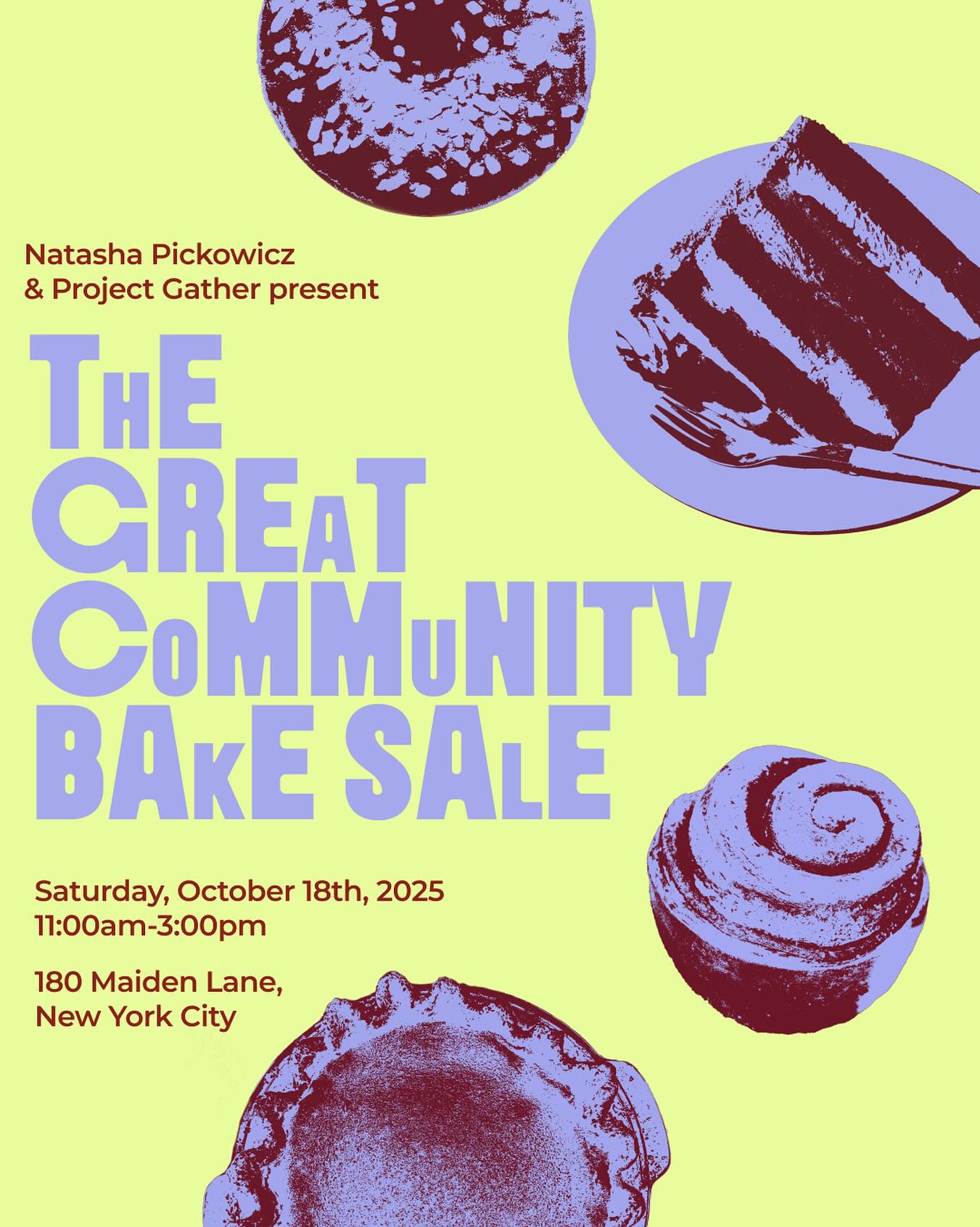 We’re so honored Heart of Dinner will be a part of The Great Community Bake Sale!! 🍰 A day of collective action led by chef Natasha Pickowicz (@natashapickowicz), Project Gather (@projectgather.us) and Care of Chan (@careofchan). They are bringing together over 100 incredible chefs and bakers at WSA (@wsanyc): 180 Maiden Lane.
Since 2017, Natasha’s bake sales have raised over $200,000 for local nonprofits through the joyful celebration of food, creativity, and generosity. She has also been such an incredible supporter and champion of our mission at Heart of Dinner since 2020!
This year, all proceeds from this bake sale will go directly to four organizations providing critical community support to New Yorkers, and we’re so grateful to be included alongside Make the Road New York (@maketheroadny), One Love Community Fridge (@onelovecommunityfridge), and The Teaching Kitchen at Lenox Hill Neighborhood House (@the_teaching_kitchen).
Every pastry purchased transforms into collective impact, nourishing our elders, uplifting our neighbors, and strengthening our city.
Bake sale tickets go on sale Friday, October 3rd at 11am EST! We can’t wait to see you there 💕
With love + gratitude,
Heart of Dinner