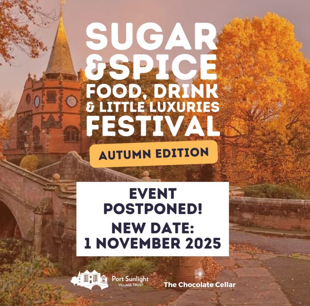 Storm Amy has made the call on this one 😞
Wind gusts of over 35mph are deemed too strong for our gazebos, therefore for safety reasons the only option is postponing the event.
Disappointing, but the organisers have managed to move the date, so this wonderful event will still be happening!
#portsunlight #portsunlightvillage #portsunlightvillagetrust #festival #autumn