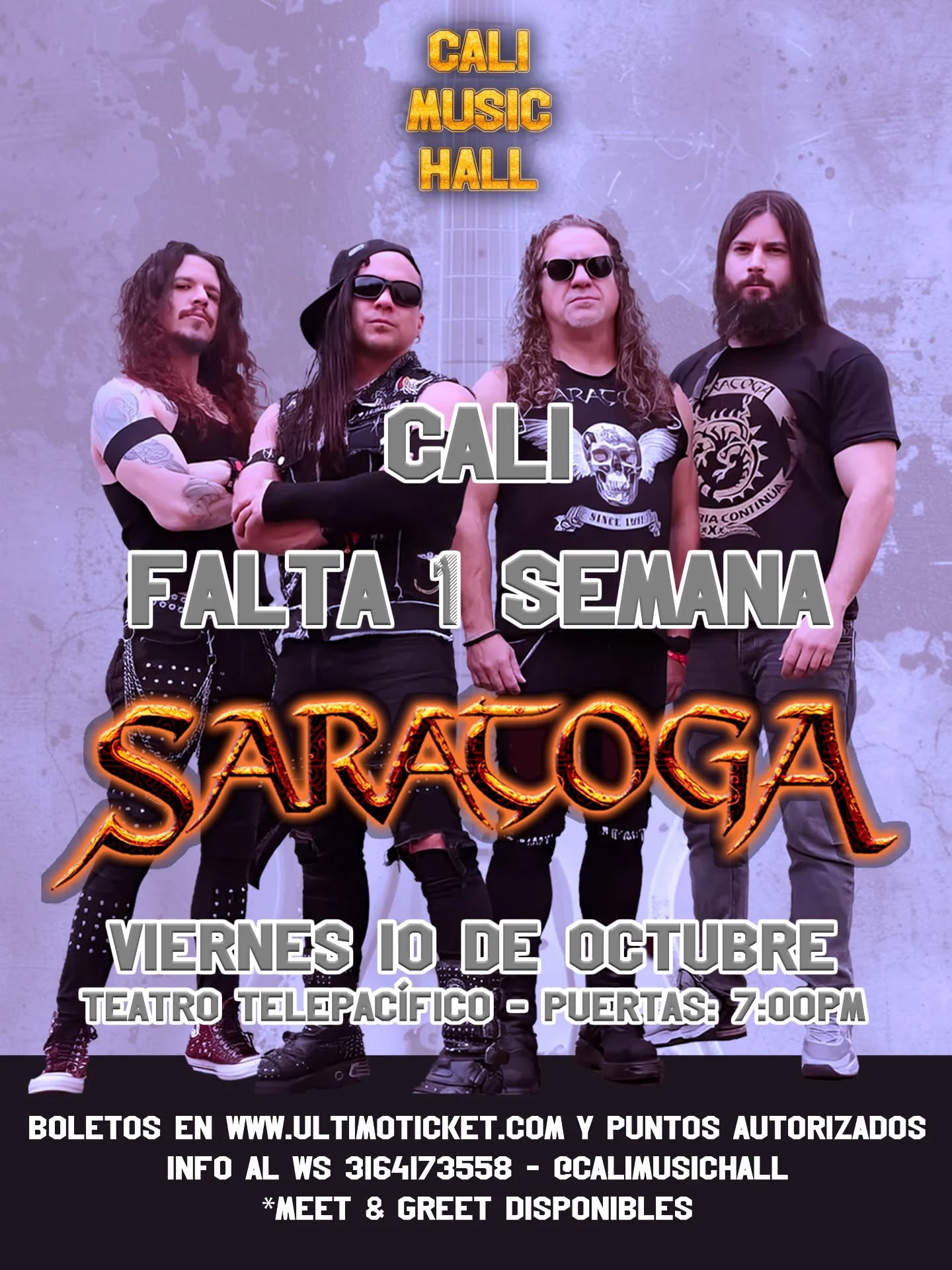 🎶 La espera está por terminar… ¡En 1 semana Cali vivirá el regreso de Saratoga!
📍 Teatro Telepacífico – Viernes 10 de octubre
⚡ Una noche cargada de fuerza, emociones y los himnos de más de 30 años de trayectoria.
🎟️ Asegura tu entrada en www.ultimoticket.com o al WhatsApp 316 4173558
@calimusichall @overline_music @rockmachinefm #SaratogaEnCali #Saratoga #Concierto #Rock #OverlineMusic #RockMachine