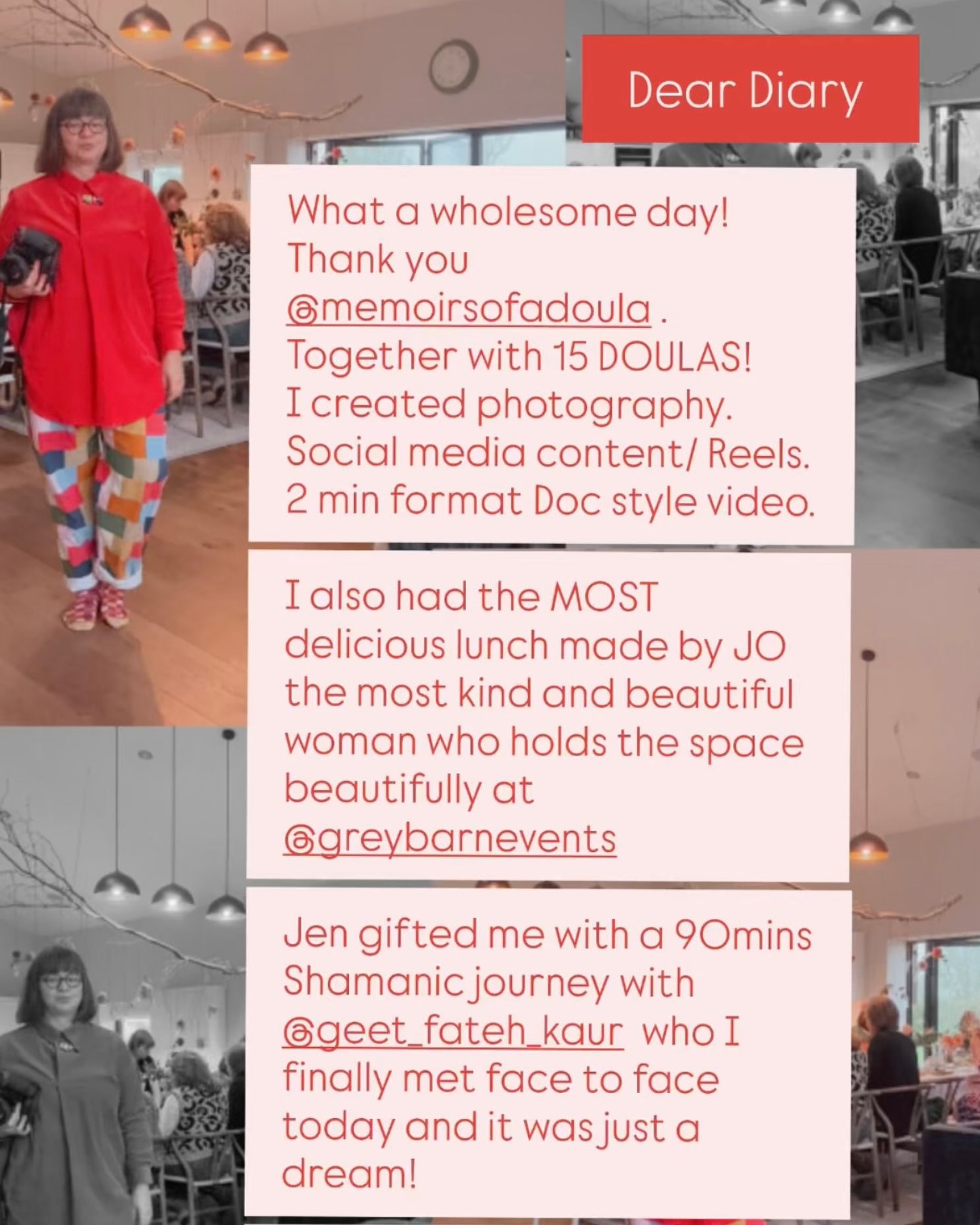 Thank you @memoirsofadoula for inviting me to your Abundant Doula Retreat today.
What a day!
15 DOULAS.
A beautiful venue @greybarnevents with a host (JO) who holds the space beautifully and makes you feel like home. Jo’s energy is light, calming, authentic and generous.
Jen invited me to cover her event, she made sure I had the beautiful lunch JO prepared for us all and gifted me with a 90mins Shamanic Journey with my diva @geet_fateh_kaur !
I love working with Jen so much! The world she created is just beautiful. She knows her craft. She has a sharp business mind. A heart good as gold. Jen is generous, kind and a superb DOULA; which is a job made for super humans.
It was such a wholesome day today, I am so grateful for sharing it with such wonderful people, days like these, reminds me, how much I love working with small business, led by purpose and heart.
Thank you everyone! It was such an honour!
♥️🧡♾️♥️🧡