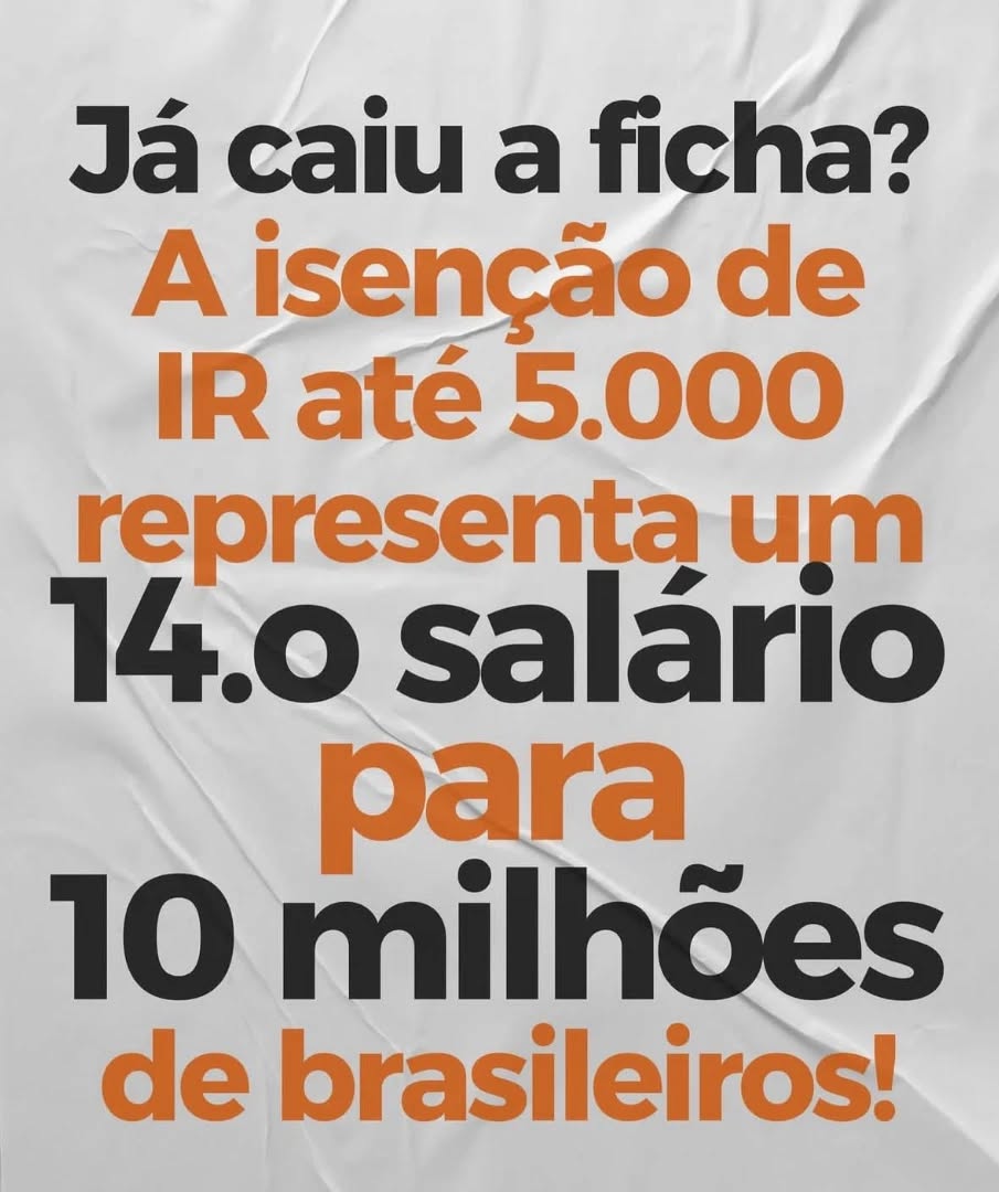 🚩✊ Vitória da classe trabalhadora!
A direção do Sindmassa/MS, em nome de todos os trabalhadores do ramo da alimentação, agradece a cada parlamentar, liderança sindical e movimento social que lutou ao nosso lado pela isenção do Imposto de Renda para quem ganha até R$ 5 mil.
Essa conquista é do povo brasileiro!
👉 Mais dinheiro no bolso de quem trabalha.
👉 Mais dignidade para as famílias.
👉 Mais justiça tributária, com os super-ricos pagando a conta.
A luta vale a pena. E o Sindmassa/MS segue firme, sempre ao lado dos trabalhadores!
#ir #impostoderendapessoafísica #CUTMS #cutbrasil #CUT #LutaPorDireitos #impostoderenda #vitóriadaclassetrabalhadora