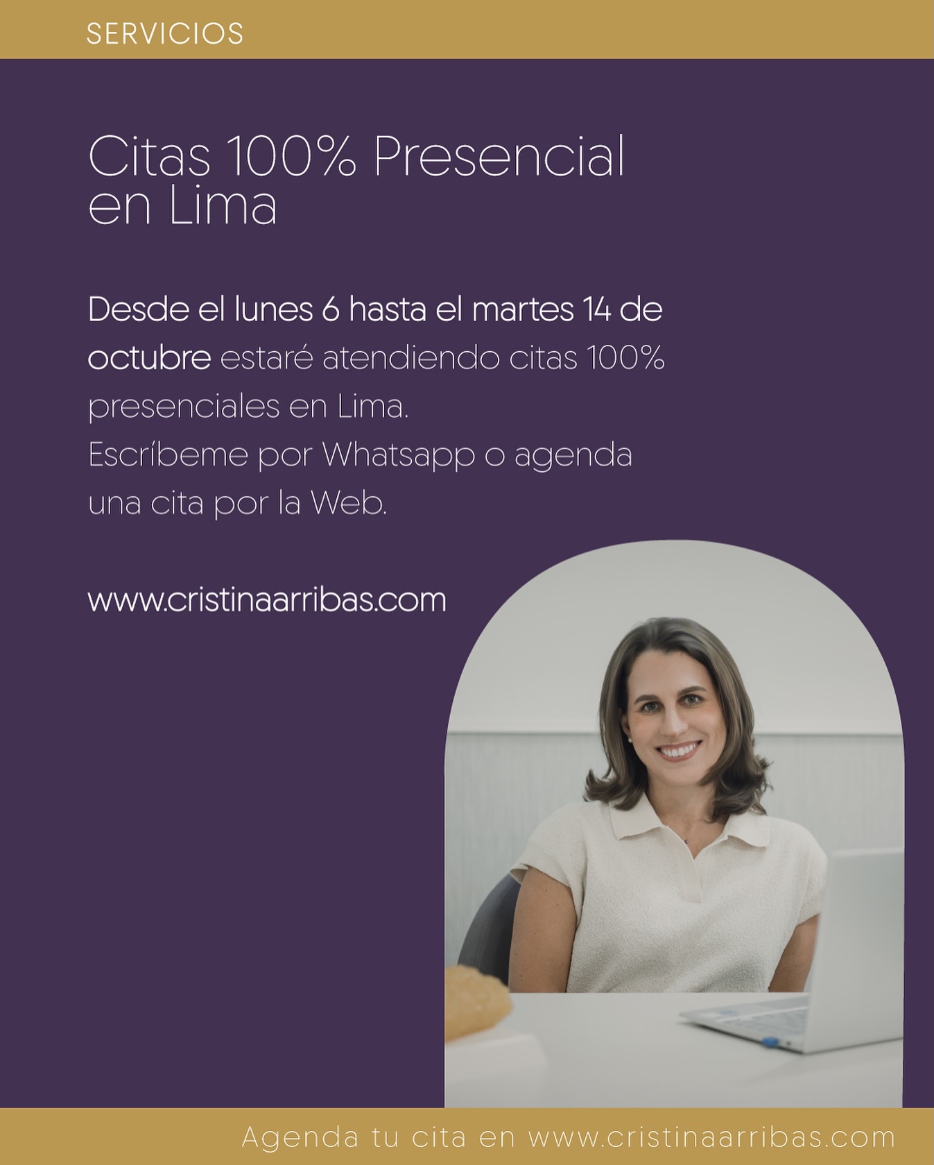 Para agendar una cita puedes hacerlo desde la web www.cristinaarribas.com o por el botón de WhatsApp en mi perfil ✨