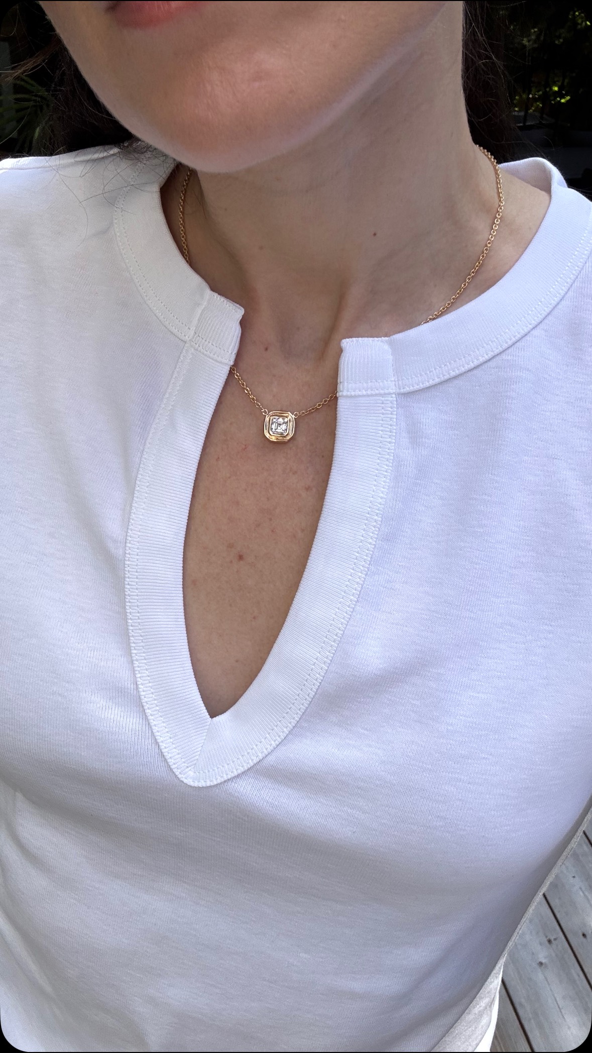 Double bezel pendant with asscher cut diamond for my lovely client 💕 happy Friday