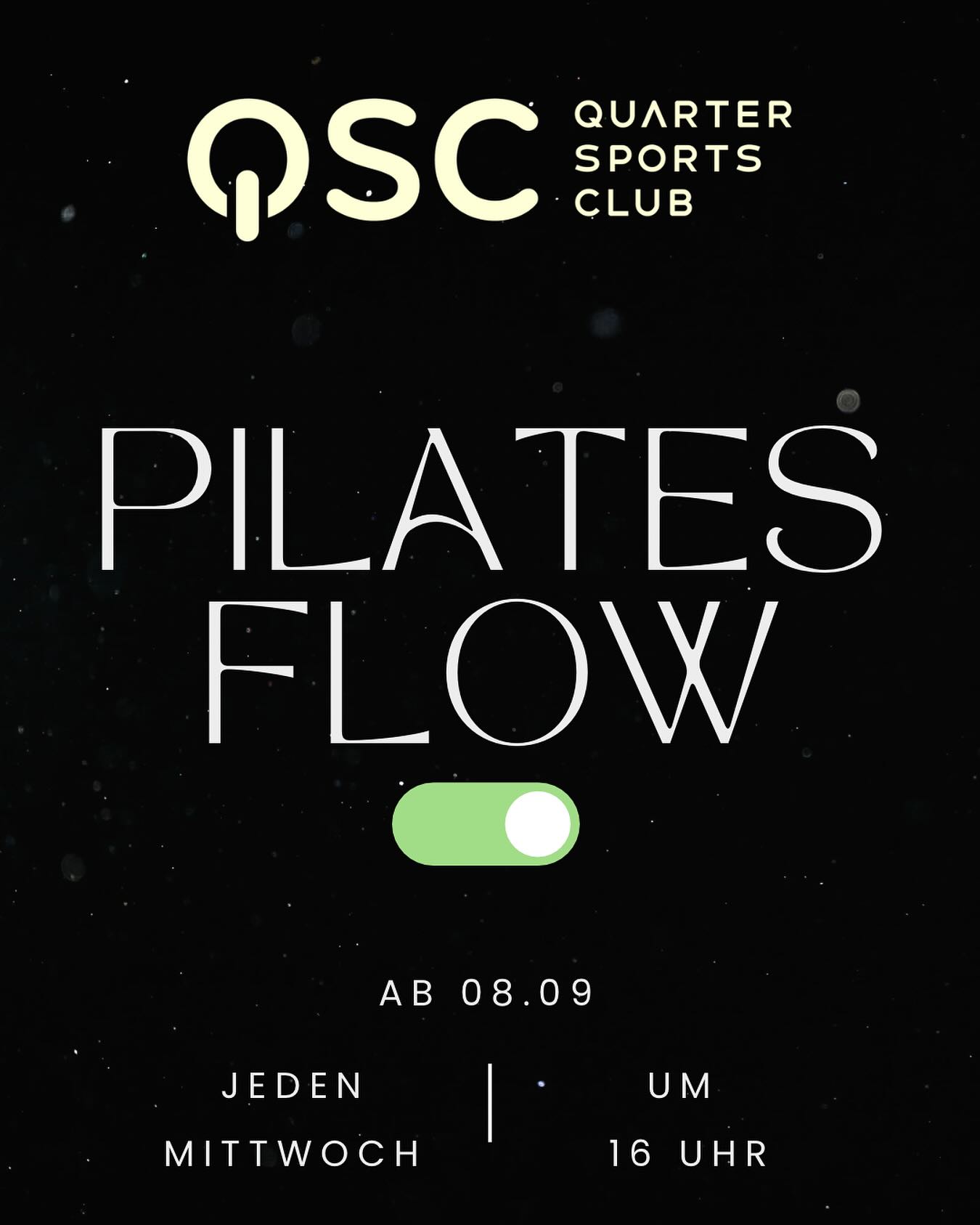 NEW CLASS ALERT 🖤
Ab sofort immer mittwochs um 16:00 Uhr:
👉 Pilates Flow mit @karoline_ster 🧘♀️💪
Was dich erwartet:
Matten-Pilates mit Flow, Fokus auf Core & Beweglichkeit – und dazu kleines Equipment wie Soft Bälle 🔥
✅ Für alle Member buchbar
✅ Wellpass ohne Zuzahlung
⏳ Die Plätze sind begrenzt – also sicher dir schnell deinen Spot und erlebe den Flow! 🙌
#QSC #PilatesFlow #QuarterSportsClub #Bremen #pilates #viertelbremen