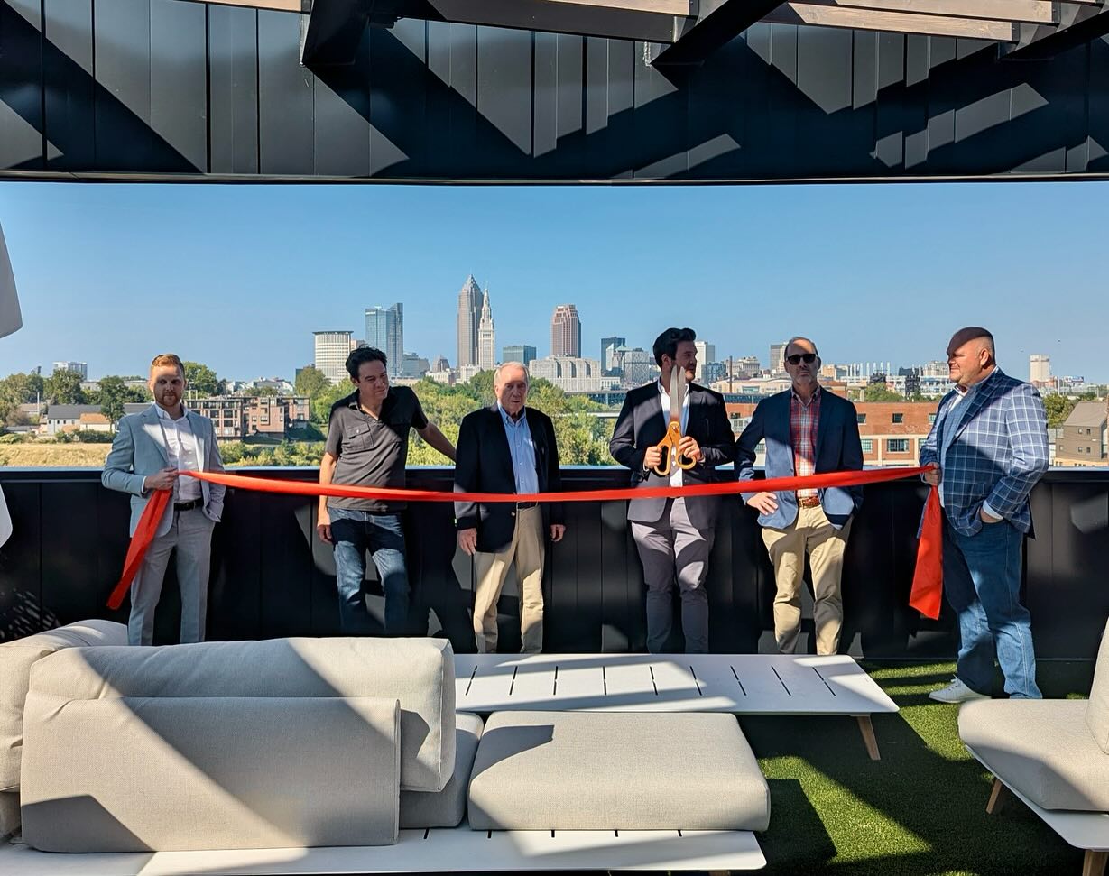 A 107-unit, five-story building paired with a 1.15-acre park sets this development apart from the bustle of the city, while still offering stunning skyline views and convenient proximity to downtown Cleveland. The project is highlighted by an exceptional top-floor and rooftop amenity package, including an outdoor sauna.
We were thrilled to continue our partnership with Property Advisors Group as we recently celebrated their ribbon cutting.