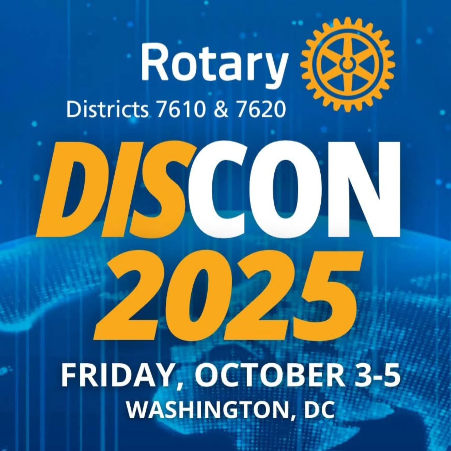 District Conference starts today!
š There is still time to register! Join Us in Washington, D.C. for the 2025 Rotary District 7610 & 7620 Joint District Conference!š
Rotarians from Rotary District 7610 & Rotary District 7620 are uniting for a weekend of inspiration, connection, and fun in our nationās capital!
šļø DisCon 2025 Highlights:
š Friday: Scavenger Hunt, Peacebuilding Workshop, documentary screening + panel, and our lively International Night to Unite for Good!
š§ Saturday: Morning mindfulness, powerful keynotes, breakout sessions (AI, Peace, Youth & more), service project, local dine-arounds ($), and hospitality fun!
ā½ Sunday: Final sessions + optional outing to a Washington Spirit soccer game!
š House of Friendship open all weekend!
š Stay at the The Westin Washington, D.C. City Center
https://book.passkey.com/event/50961144/owner/1686/home
š Register & learn more:
7610: https://www.rotary7610.org/district-conference/
7620: https://www.rotary7620.org/discon-2526/
š² Follow us on Facebook for updates!
Letās come together to connect, learn, and serveāsee you there! šš #DisCon2025 #UniteForGood