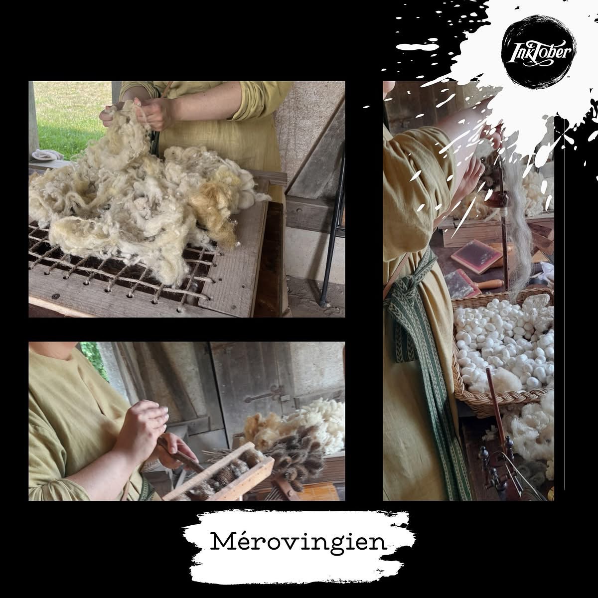✨ Jour 3 – Inktober 2025 ✨
Mot du jour : Mérovingien
Impossible pour moi de ne pas évoquer encore une fois @archeosite.rdv
Ce que j’aime le plus là-bas, outre le cadre enchanteur du lieu, c’est d’expliquer aux petits comme aux grands toutes les étapes de la transformation de la laine 🧶 : comment on la lave, comment on la carde, puis comment on la file pour en faire un fil prêt à tisser.
Chaque démonstration est l’occasion de montrer que le passé n’est jamais très loin de nous.
Mais j’aime penser que ces ateliers pourraient aussi voyager dans d’autres lieux, partout où l’histoire a envie de reprendre vie et de se transmettre… et si cela vous intéresse, n’hésitez pas à me contacter .
👉 Et vous, si vous deviez tester une étape, vous seriez plutôt tenter par le lavage, le cardage ou le filage ?
#inktober2025 #inktober2025jour3 #MuséedePicardie