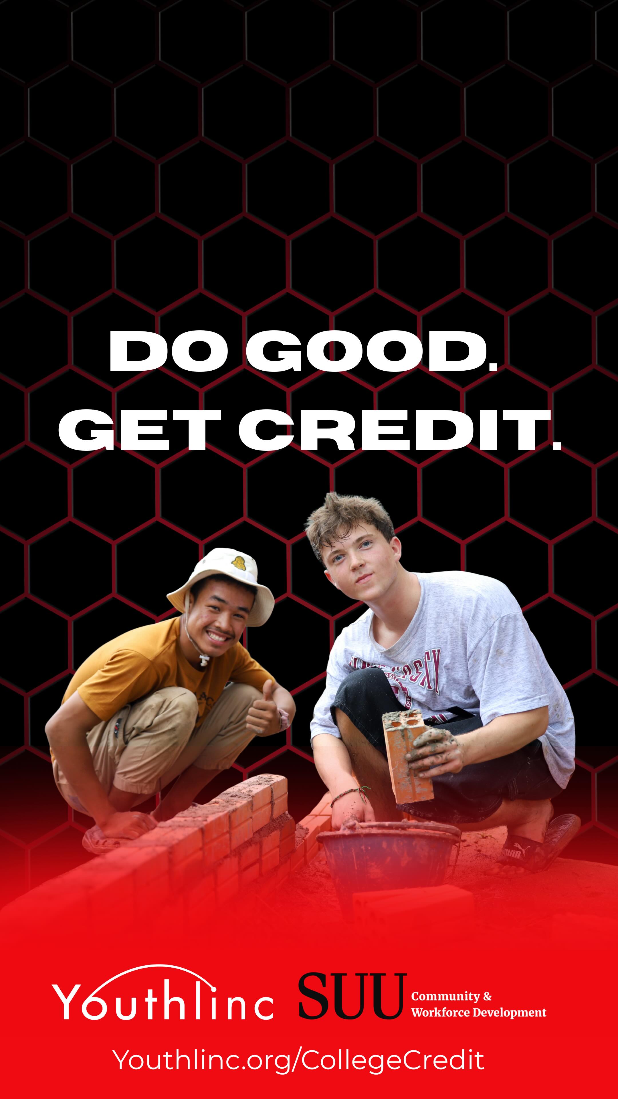 Big News: The Youthlinc Service Year now comes with college credit!
Youthlinc and Southern Utah University’s Office of Community & Workforce Development have partnered to give official college credit for your service.
Whether you’re in high school, college, or an adult mentor, this is your chance to make an impact through international service, gain leadership experience, and earn academic recognition.
Spots are limited, so don’t wait!
Learn more and start your journey at youthlinc.org/collegecredit