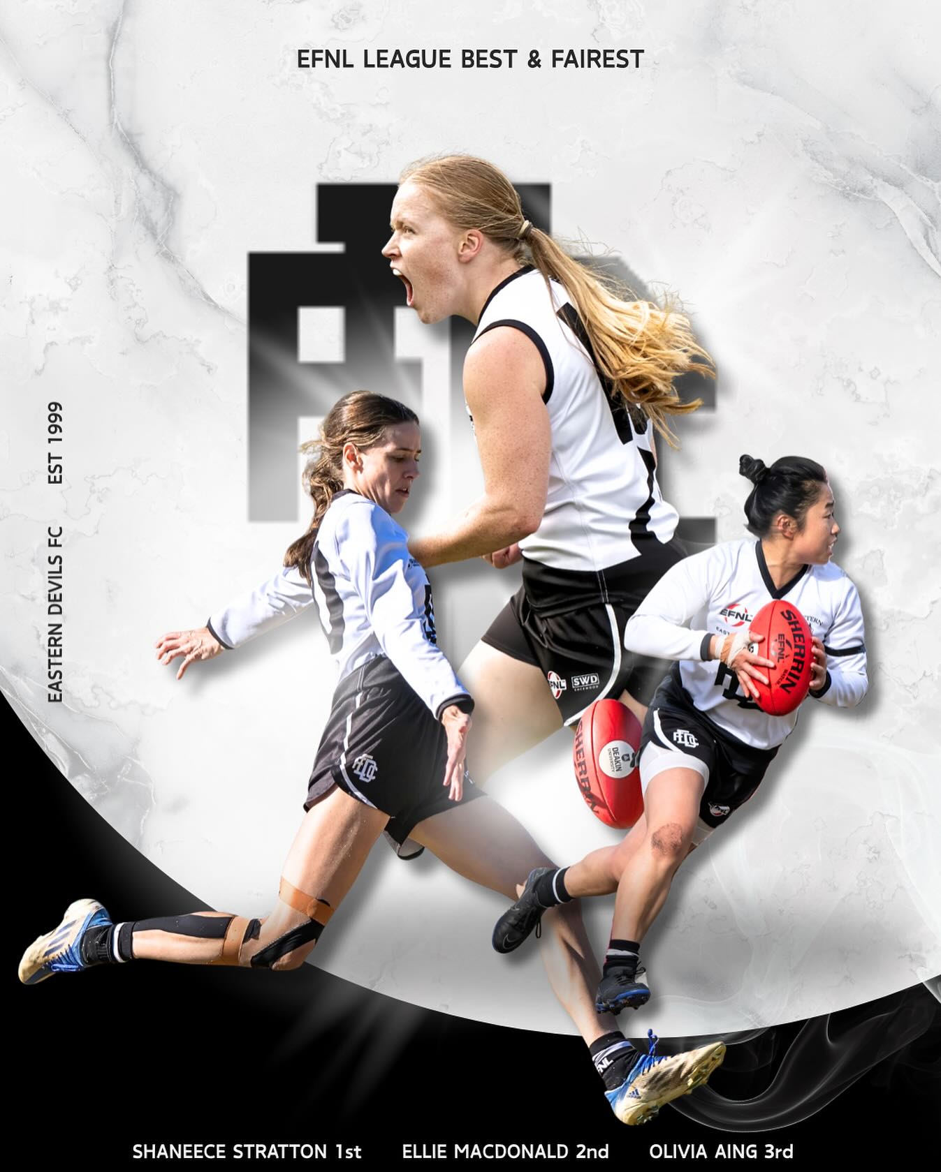 Yup, we did that 🙂↕️ 1st, 2nd and 3rd in the Women’s Premier Division League Best & Fairest!