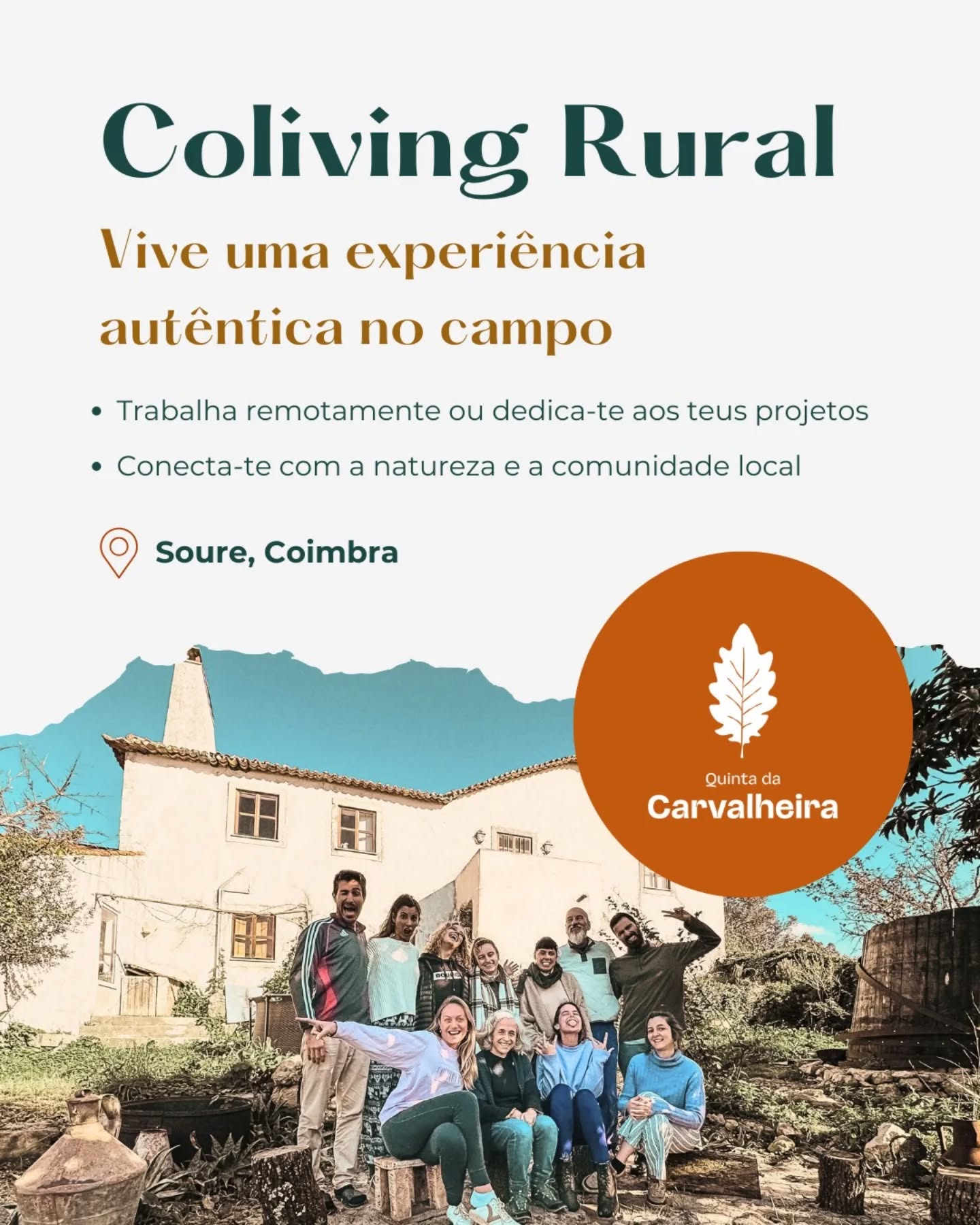 Vem aí uma nova forma de viver e trabalhar no Centro de Portugal! 🌿✨
Imagina um lugar rodeado pela natureza, com internet rápida, quartos acolhedores e uma comunidade de pessoas que partilham ideias, refeições e momentos ao ar livre. 🍃
O nosso Coliving da Quinta da Carvalheira está quase a abrir portas!
👉 quartos privados
👉 Espaços de coworking e convívio
👉 Atividades em grupo: yoga, escalada, caminhadas, passeios de bicicleta, passeios a cavalo...
Se procuras mais do que alojamento, mas sim uma experiência regenerativa, junta-te a nós!
🚀 Lançamento oficial em breve!
PS: Envia-nos dm se quiseres fazer-nos uma visita entretanto :)
.
A new way of living and working in Central Portugal is coming! 🌿✨
Imagine a place surrounded by nature, with fast internet, cozy rooms, and a community of people who share ideas, meals, and moments outdoors. 🍃
Our Coliving at Quinta da Carvalheira is about to open!
👉 Private rooms
👉 Coworking and social spaces
👉 Group activities: yoga, rock climbing, hiking, biking, horseriding...
If you're looking for more than just accommodation, but a regenerative experience, join us!
🚀 Official launch coming soon!
PS: Send a DM if you want to visit us in the meantime :)
#coliving #coimbra #ruralvibes #workation #coworkingportugal #colivingportugal #novaruralidade