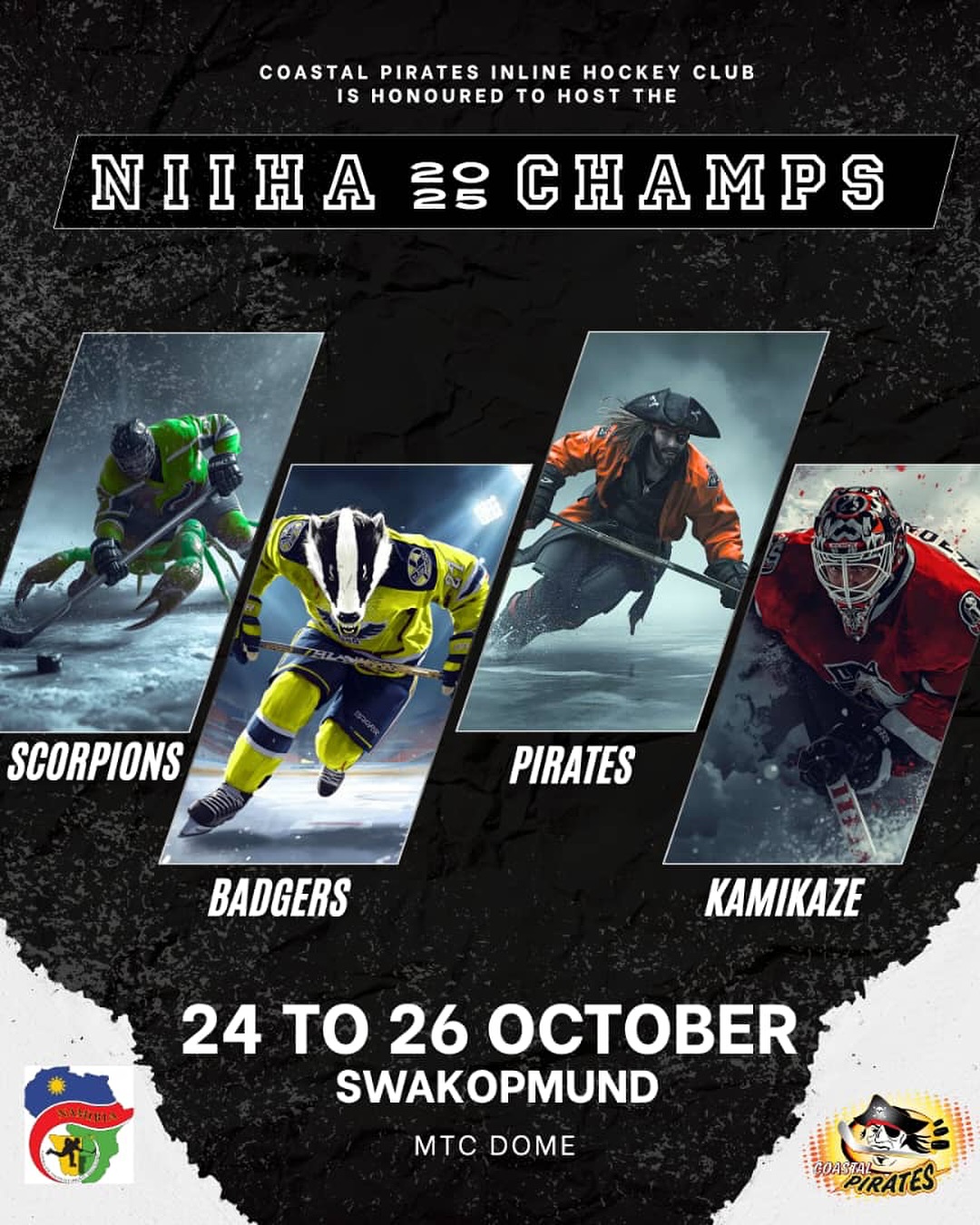 The time is coming to meet one last time...
To play hard and leave those hearts on the rink!
The CP family is PROUD to host this year’s NIIHA CHAMPS in Swakopmund!
#champs2025
@official_namibian_inlinehockey
See you there, friends!
@scorpions_inline_hockey_club
@badgersinlinehockey
@kamikazeinlinehockeyclub
LET’S GO!!!!
#namibiainlinehockey #inlinehockeynamibia #hockeyforlife #hockeyfamily