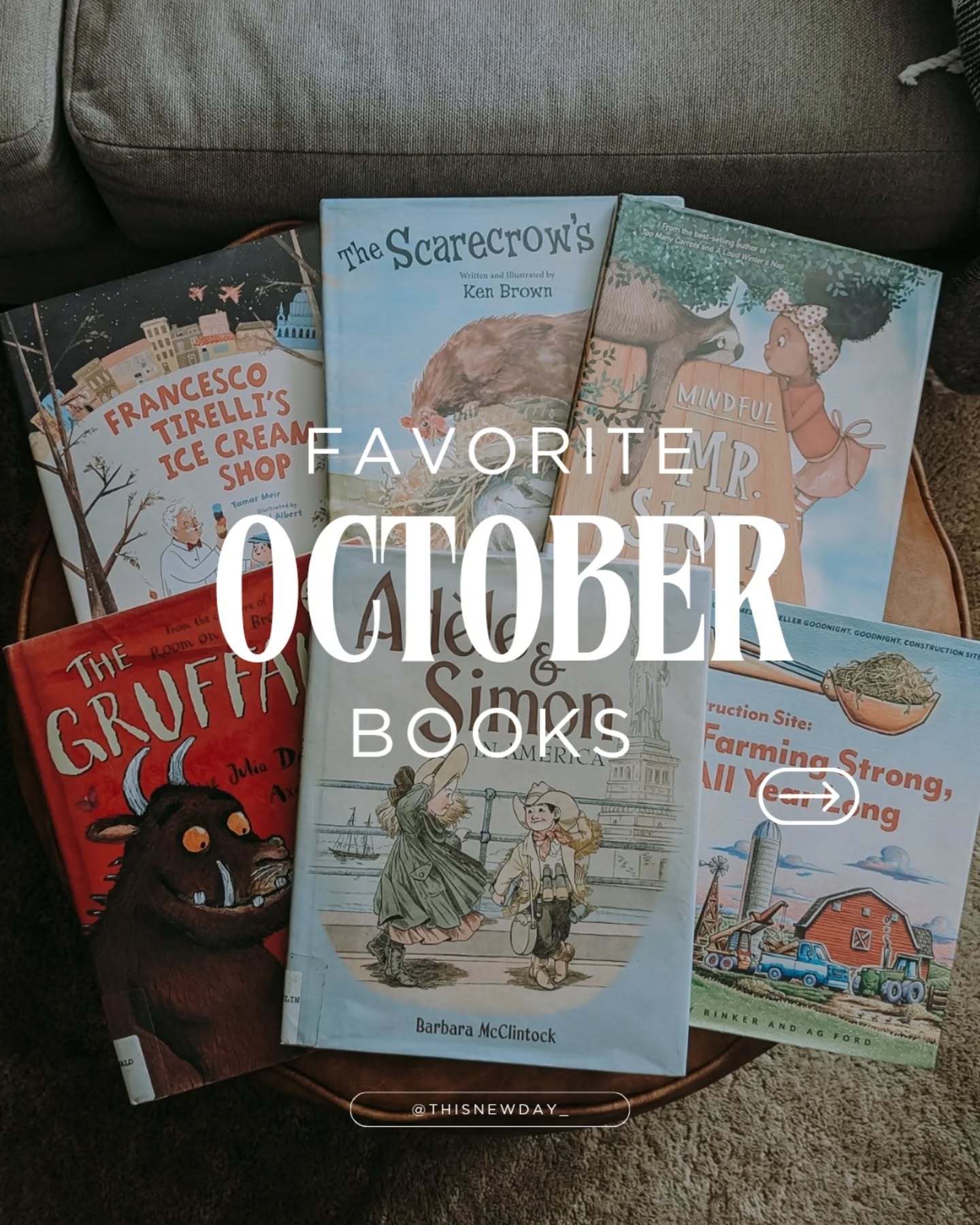 Get your free book list for October ⤵️
🍂 The October list contains books about apples, pumpkins, harvest time, and fun stories we came across during our library trips!
➡️ Comment the word "October" below and I'll message you a direct link to my book list.
**Also check out my other monthly reading lists!
.
.
.
#octoberreading #readingcalendar #octoberpicturebooks #picturebooksforoctober #monthlybooklist #booksforfall #fallpicturebooks #picturbooksofinstagram