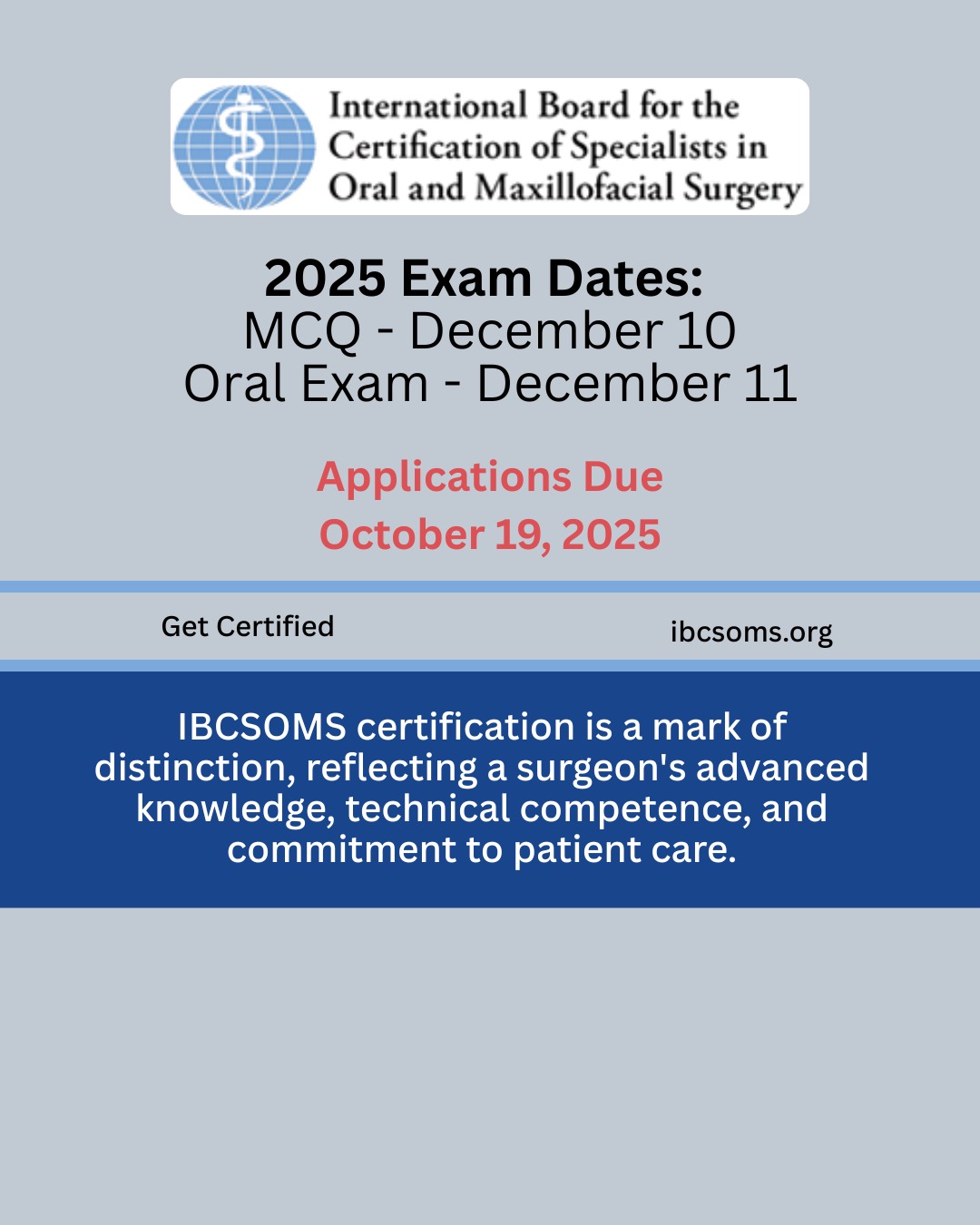 🚨 Deadline Alert! 🚨
IBCSOMS has launched its first Fellows Newsletter with updates you won’t want to miss:
✨ Inspiring Fellow spotlights
✨ President’s welcome
✨ Exam deadlines — apply by October 19, 2025!
📖 Read the full article on FACE to FACE. Link in bio!