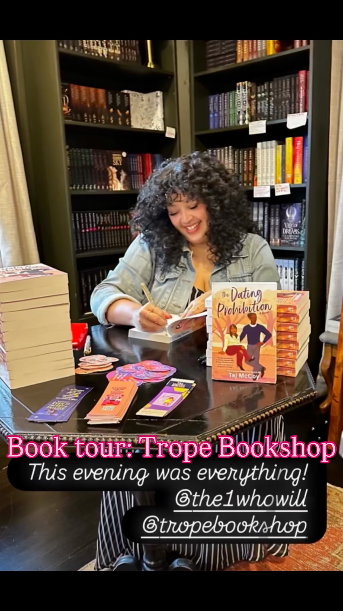Quick 24-hour skedaddle to Charlotte to see some of the sweetest souls. Thank you to the squad at @tropebookshop for all of the love—already looking forward to next time. 🥰 #romancebooks #bookstagram #authorsoninstagram #bookevent #TheDatingProhibition #blackromance