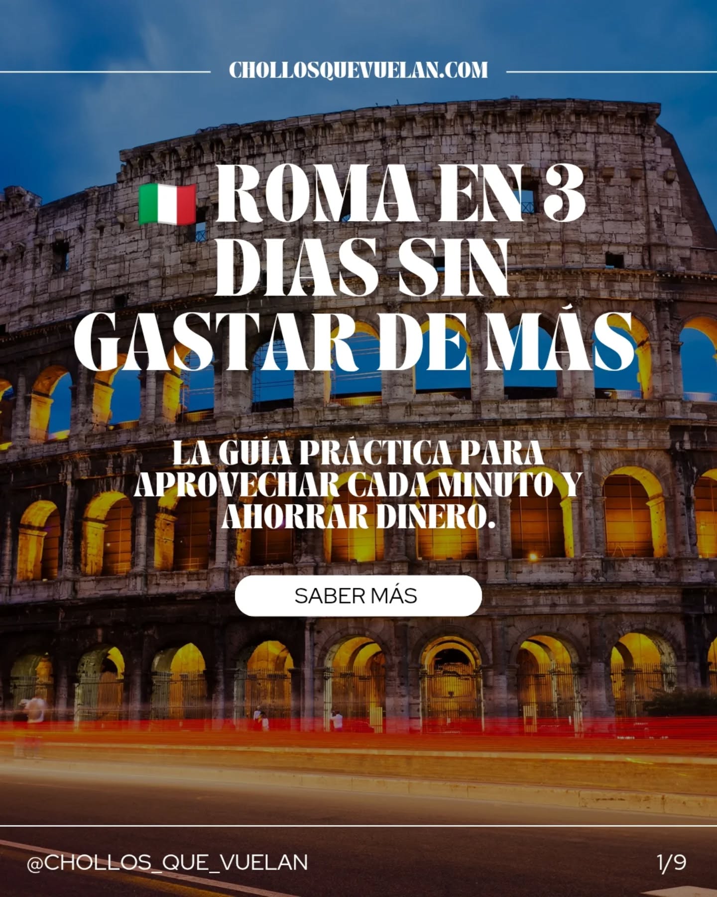✨🇮🇹 Roma en 3 días sin gastar de más
¿Sabías que con una buena organización puedes recorrer lo esencial de la Ciudad Eterna en solo un fin de semana largo? 🏛️
En este itinerario exprés descubrirás:
✔️ Coliseo, Foro Romano y Palatino
✔️ El Vaticano y la Capilla Sixtina
✔️ Trastevere y sus pizzas auténticas 🍕
✔️ Rincones secretos como el Jardín de los Naranjos 🌿
✔️ Consejos low cost para ahorrar en transporte, comida y entradas 🎯
📌 Guarda este post para tu próximo viaje a Roma.
📲 Y si quieres la guía completa con enlaces y free tours recomendados, entra ya en 👉 chollosquevuelan.com/blog
✈️ Roma es historia, arte y sabor en cada esquina. ¡Disfrútala al máximo sin que tu cartera sufra!
#RomaEn3Días #ViajarBarato #RomaLowCost #EscapadasEuropa #ViajesPersonalizados #ViajesItalia #ViajarEsVivir #ChollosQueVuelan #TravelTips #GuíaDeViajes #TravelSpain #ViajesLowCost