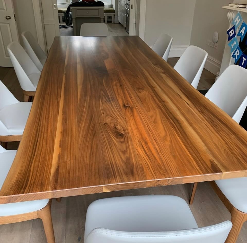 ✨ The natural beauty of walnut, brought to life through traditional French polishing.
This stunning dining table showcases the rich, warm tones and distinctive grain patterns that make walnut such a treasured timber. Our expert craftsmen have applied a flawless finish that not only protects the wood but enhances its natural character—revealing every swirl, knot, and colour variation.
French polishing isn’t just about aesthetics; it’s about preserving the integrity of fine furniture for generations to come. Each application is carefully hand-applied, building layers of lustre that create that signature deep, warm glow.
Whether you’re restoring a cherished heirloom or finishing a bespoke piece, our traditional techniques ensure your walnut furniture receives the attention it deserves.
📍 Established 1994 | London
🛠️ Traditional craftsmanship meets modern excellence
#FrenchPolishing #WalnutTable #WalnutFurniture #FurnitureRestoration #TraditionalCraftsmanship #LuxuryFurniture #BespokeFurniture #WoodRestoration #LondonCraftsman #InteriorDesign #TimberFurniture #HandcraftedQuality #FineWoodworking #DiningTableGoals #NaturalWood #BoylesFrenchPolishers