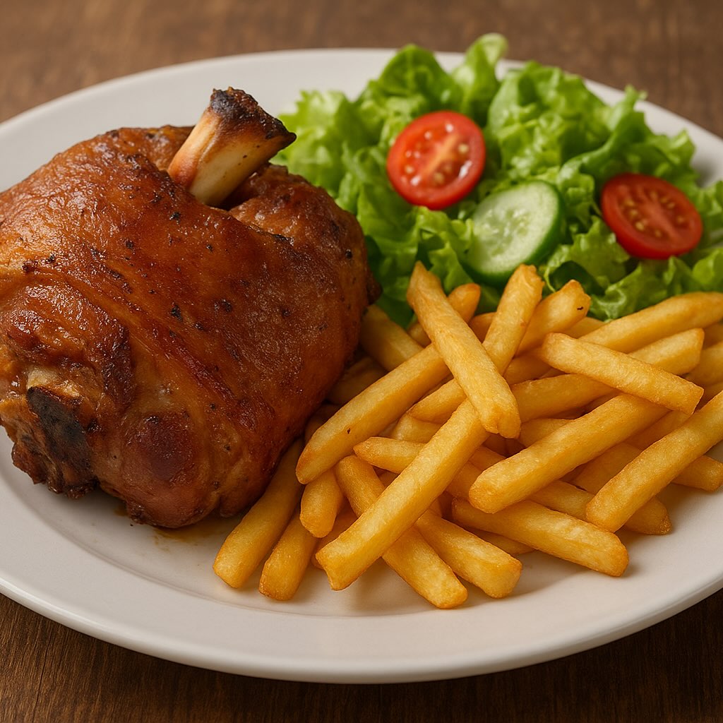 Jeudi midi, au Café du Commerce,
Jambonneau rôti et nos frites maison.
Alliance du croquant et de douceur pour une dégustation en toute simplicité.
Tel. 0955816141
(Photo non contractuelle)