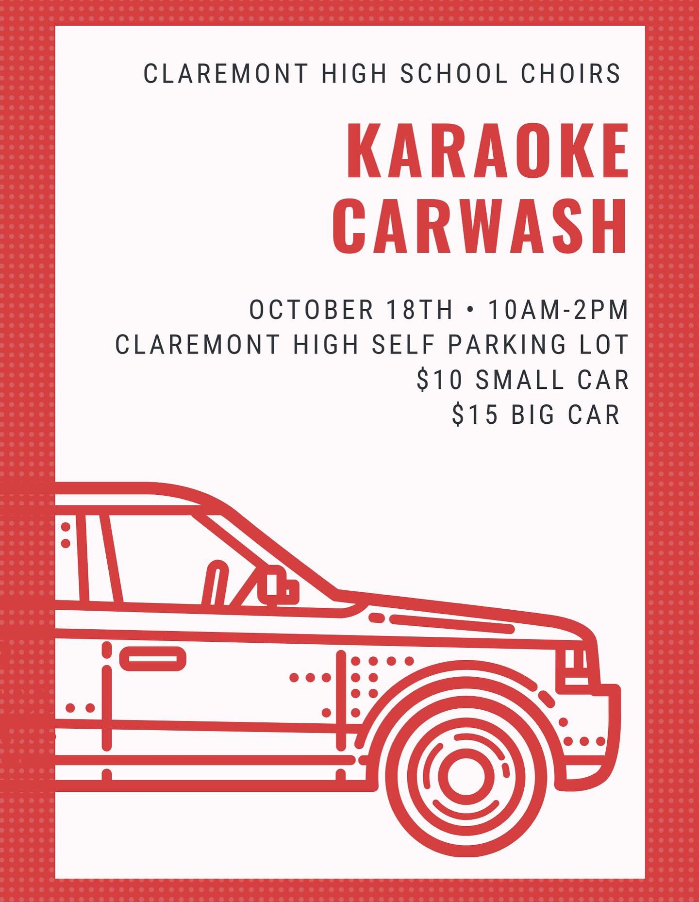 support the chs choirs on october 18th! we’ll make ur car squeaky clean 🧼 🚙