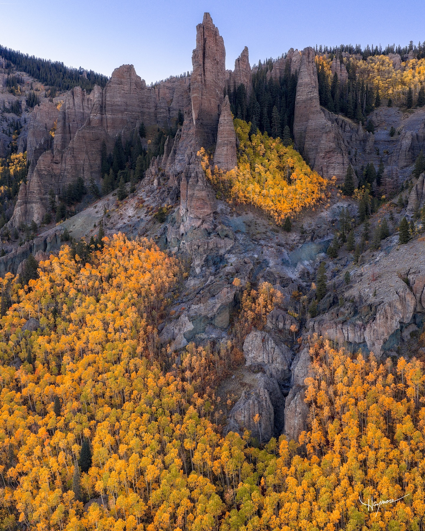 Beyond beautiful landscapes, the most rewarding part about photography is discovery and the journey it takes you.
While traveling through Colorado this week looking for pockets of vibrant color with @dusty_doddridge we decided to take a road that we had not been on and see where it lead us.
When we got to the end of the road, there was a trail that went up canyon. Our initial thoughts were to fly the drones from the end of the road, but we were enticed by the thought of discovery, the unknown, and the adventure.
This photo wouldn’t have been possible had we not journeyed a little further into the unfamiliar.