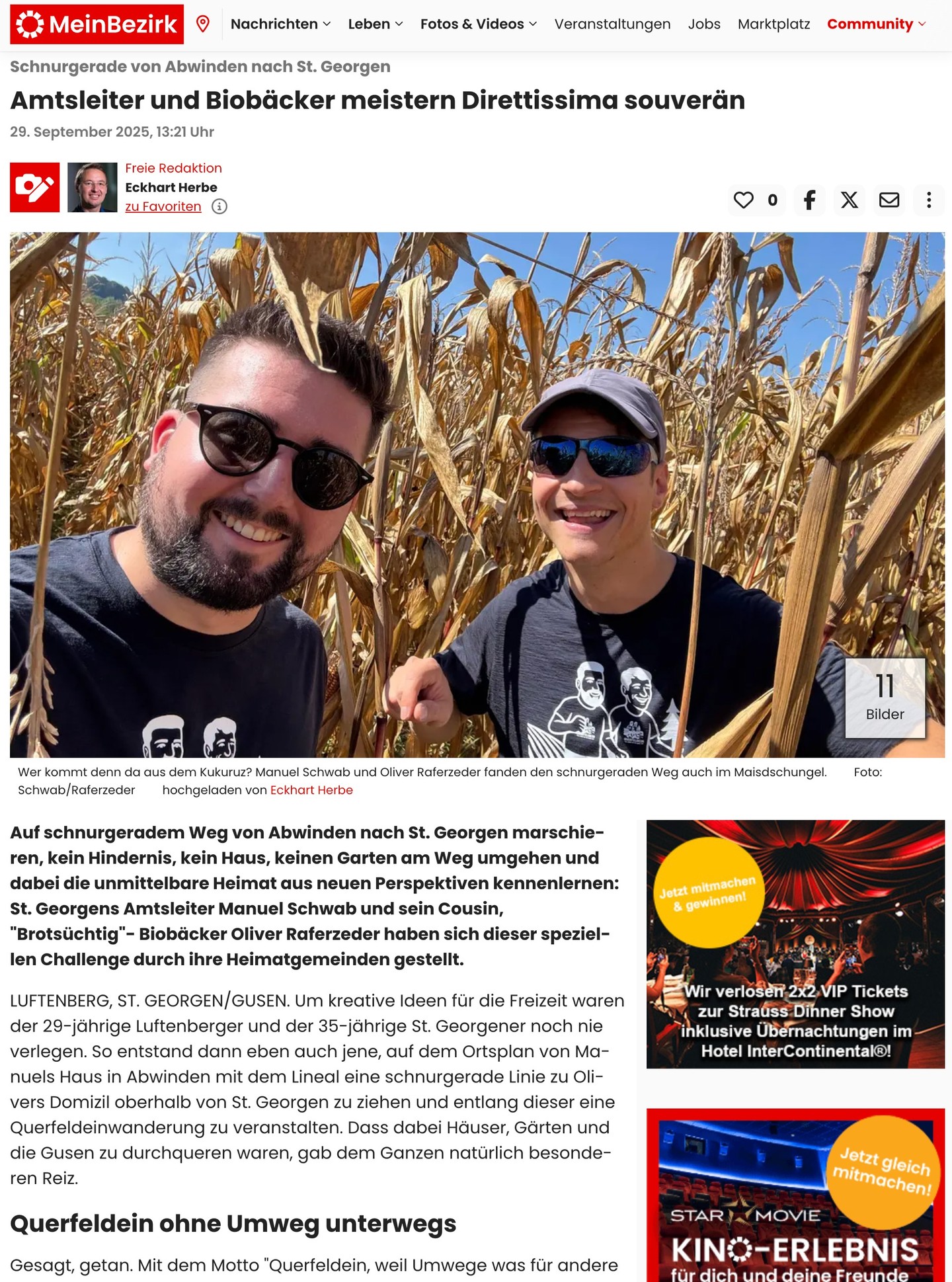 🌪️ WOOOM! Wenn aus einer Idee im Bucketlist Kartenspiel echte Abenteuer entstehen – und diese es dann sogar in die Regionalzeitung schaffen, dann geht mir s'Herzl auf! 🔥🙌
Auslöser war einer meiner Erlebnis-Vorträge → Spiel gekauft → “Vom Erlebnis zum Ergebnis” – genau so stell' ich mir das vor.
Burschen, ihr taugt's ma richtig! 💥👏 @schwabmanuel und Oliver von @brotsuechtig - ein echter Hit!
Ich bekomme immer öfter Mails oder Geschichten erzählt, die aus dem Kartenspiel entstanden sind – bitte unbedingt weiter schicken oder erzählen. Das ist der Spiritus in meinem Feuer. DANKE! ❤️
Und ich muss mich oft zerbreseln, welche Erlebnisse es dann ins Museum der Menschen schaffen - von Autostoppen über Zeppelin-Fahren - da war schon alles dabei – da war schon Vieles dabei 😅🎈
👉 Den ganzen Zeitungsartikel findest du hier: http://bit.ly/3IR4dFA
🎲 Und hier geht’s zum Spiel - übrigens ein tolles Weihnachtsgeschenk für die besten Freunde oder das gesamte Team im Unternehmen: www.bucketlist-schmied.com/kartenspiel
#BucketlistSchmied #ErlebnisZumErgebnis #MuseumDerMenschen #BucketlistKartenspiel #Lebensmomente #VomErlebnisZumErgebnis #Inspiration #Regionalzeitung