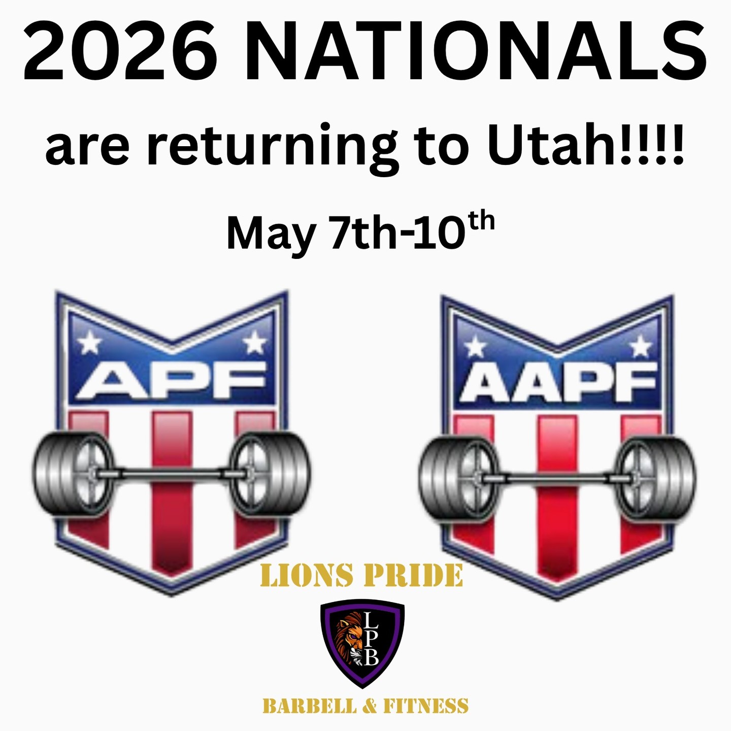 We are proud to announce the return of nationals to Utah, and we are dedicated to making it an outstanding event. Please note an important update: our original venue is no longer an option, but we are excited to host the competition at Lions Pride Barbell in Layton, Utah. Get ready for an incredible experience!