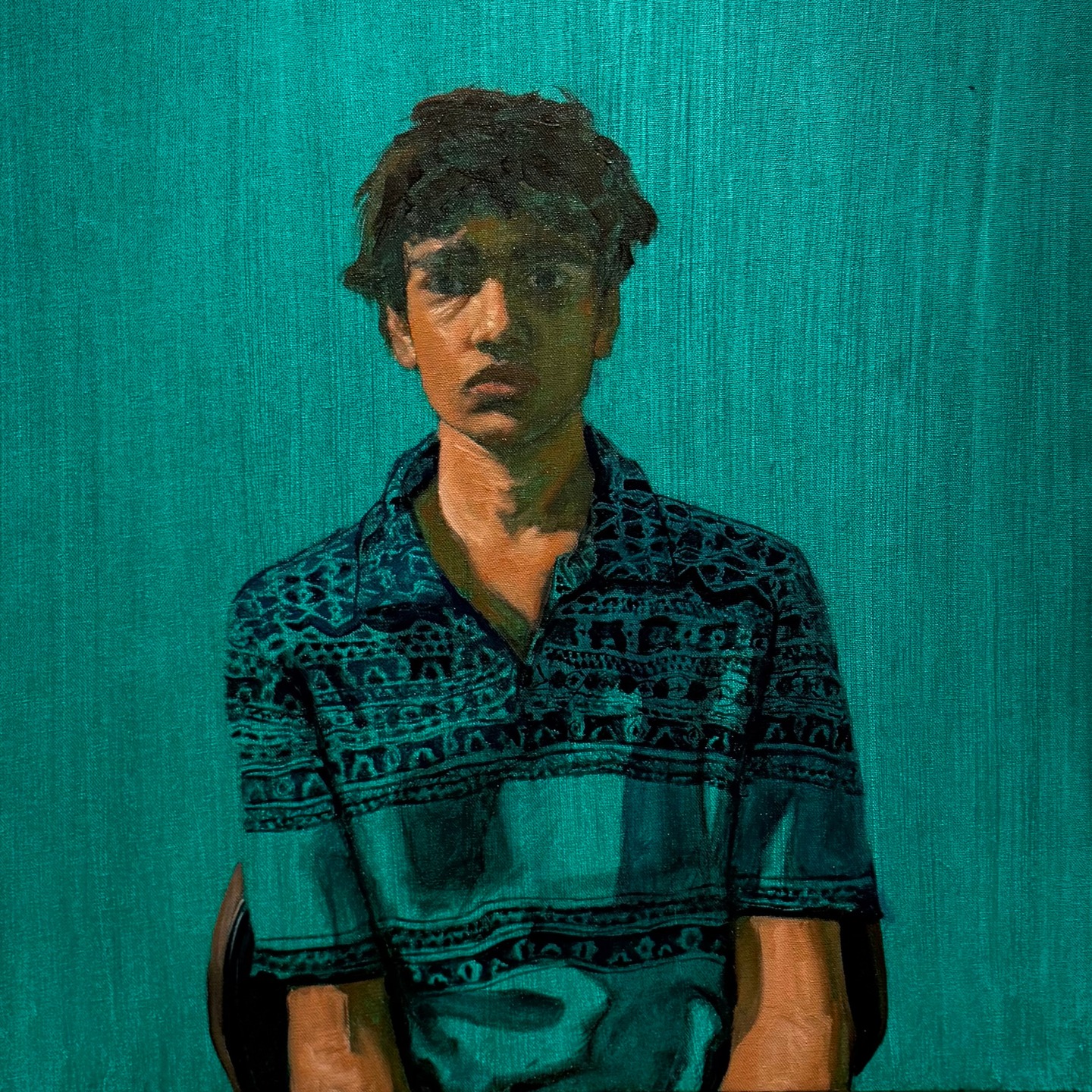 London, Portrait Gallery: The Sitter, by Rachit Khandelwal, Oil on Canvas, 2024