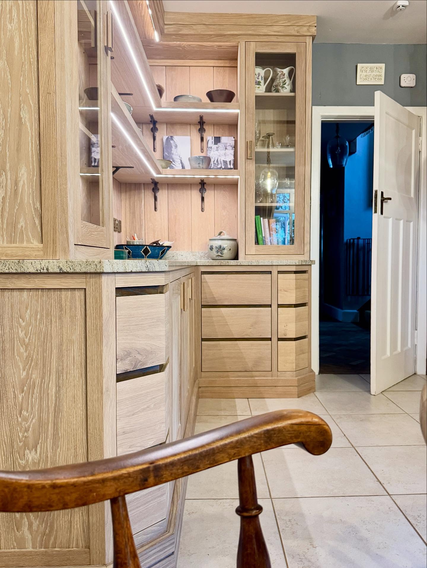 A few photos from a recent bespoke kitchen installation. The customers were after a modern take on a traditional farm house kitchen. We designed many bespoke one off elements for them including solid oak handles with aged copper inserts, solid oak ceiling board, angled corner units and angled front drawer boxes to make use of the narrow spaces at the end on the cabinets.
The granite worktops were from the original kitchen and had to remain in situ while we installed the new cabinets around them.
The kitchen was then finished with @rubiomonocoatuk Super white
If you’re looking for a new bespoke kitchen give us a call.
01305 849 570
#kitchendesign #bespokekitchens #bespokedesign #interiordesign #interiorarchitecture #interiors #kitchens #kitchendecor #kitchendesignersdorset #oakkitchen #rubio #rubiomonocoat #superwhite #shakerkitchens #agedcopper #kitchenfitters #fittedkitchens #handmadekitchens