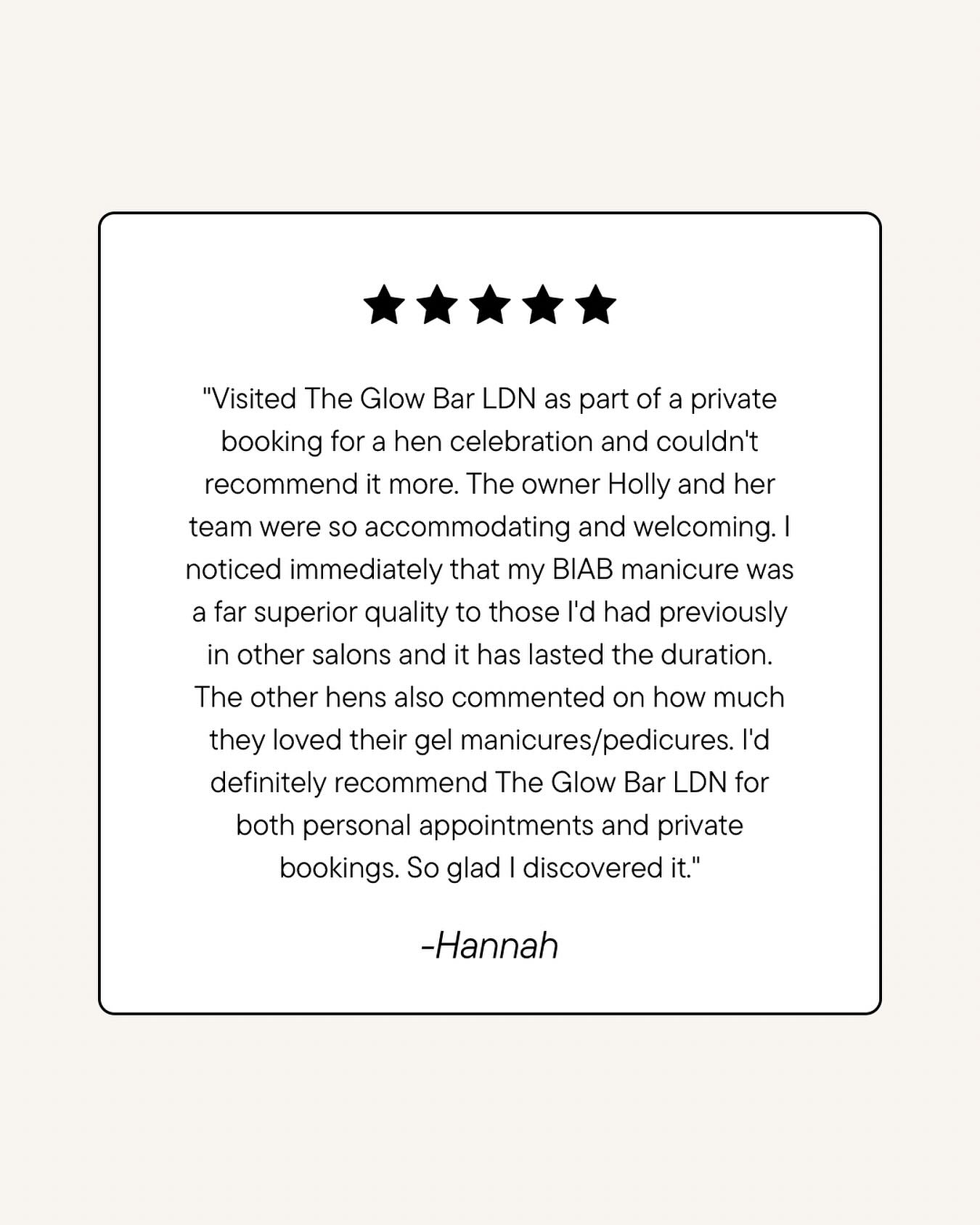 We love hearing from our amazing clients! ❤️
#TheGlowBarLDN #ClientLove #LondonBeautyClinic #CityOfLondon #biablondon #londonnailsstudio