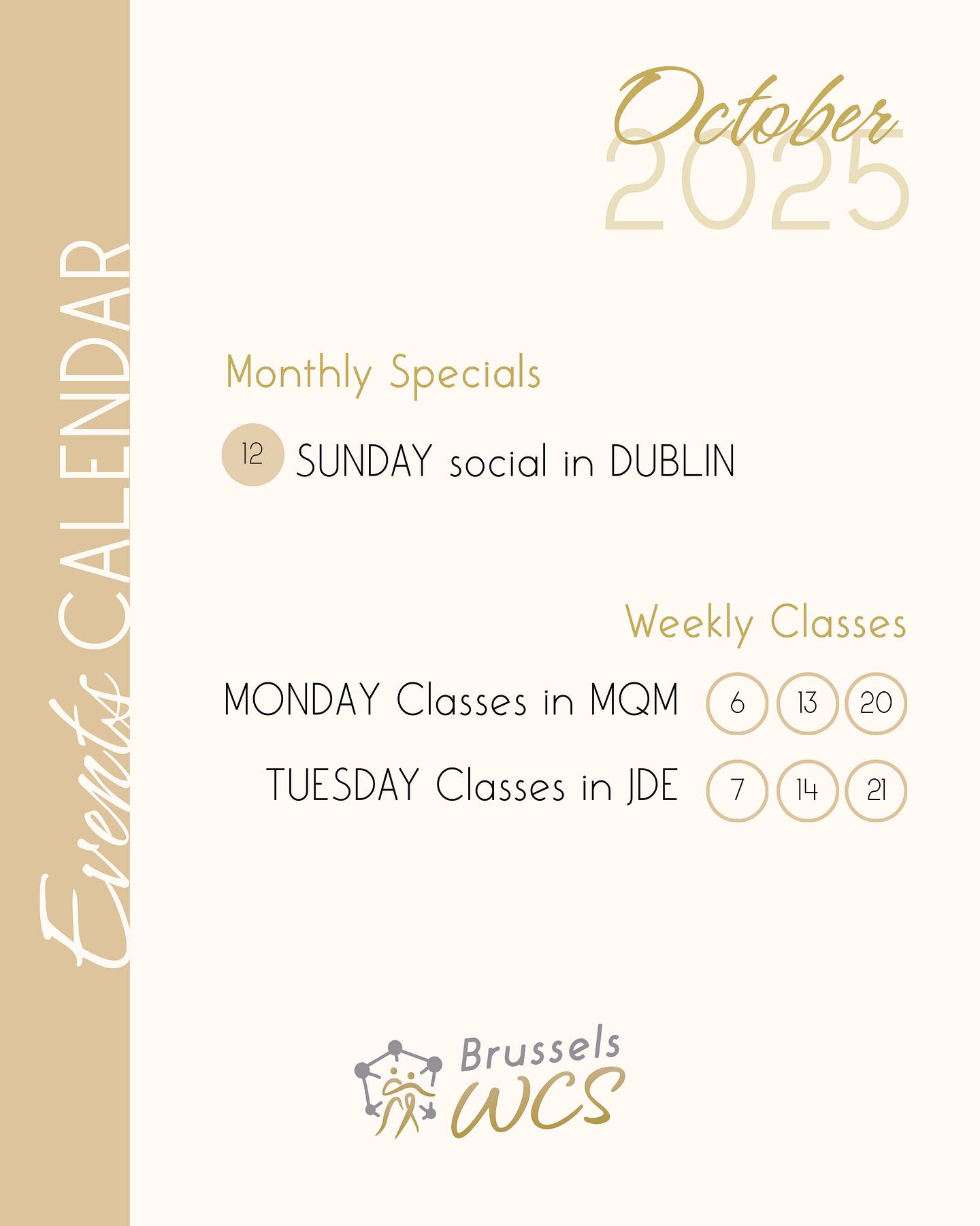 October is here with❗️a break in the last week and an invitation to dance at our sunday social on the 12th. 🍁👯
#bwcs #monthly #brussels_westcoastswing #westcoastswing