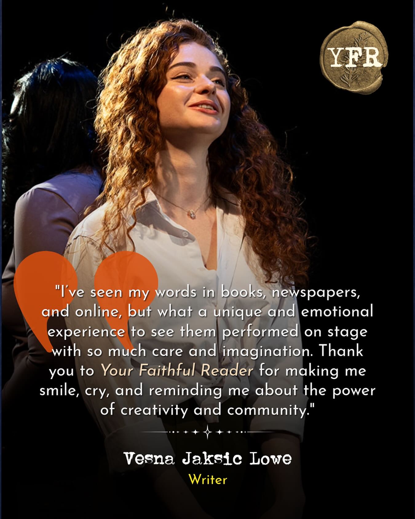 Not only our audience members, but our writers are also touched by the hard work we put into bringing their words to life. Take their word for it and come see yourself!
YFR’s Fall show is almost here! Step into a world where the seen and unseen collide—an exploration of love, loss, and what lingers between as part of @frigidnewyork’s Days of the Dead Festival.
📅 Oct 19 at 2:00 PM
📅 Oct 25 at 3:30 PM
🎟 Get your tickets now and experience the magic before the veil lifts!
#YourFaithfulReader #FrigidNYC #independenttheatre #NYCTheatre