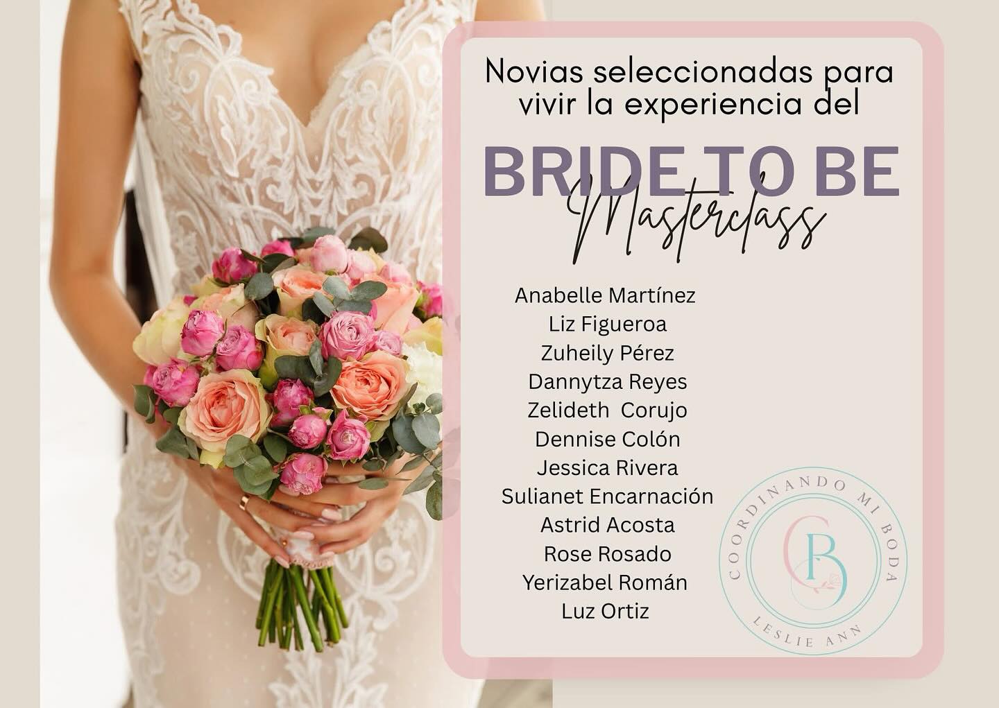 🎉💍 ¡Tenemos a nuestras 12 novias👰🏻♀️ seleccionadas! 💕
Ha llegado el momento más emocionante: ¡Anunciar a las afortunadas novias que vivirán la experiencia del Bride to Be Masterclass completamente GRATIS! 🌸✨
Cada una de ellas vivirá una experiencia única donde aprenderán paso a paso cómo coordinar su boda como una verdadera experta.
💫 Si esta vez no fuiste seleccionada… ¡no te desanimes!
Lo importante es que sigas cerca de nuestra comunidad porque muy pronto tendrás nuevas oportunidades de participar en talleres, webinars y experiencias creadas especialmente para ti. 💖
✨ Porque toda novia merece sentirse segura, empoderada y feliz en el proceso de planificar su gran día.
¡Felicitaciones a las verdaderas protagonistas👰🏻♀️ del Masterclass!
#BrideToBeMasterclass #CoordinandoMiBoda #novias2026 #novias2027 #ExperienciaNupcial #miboda