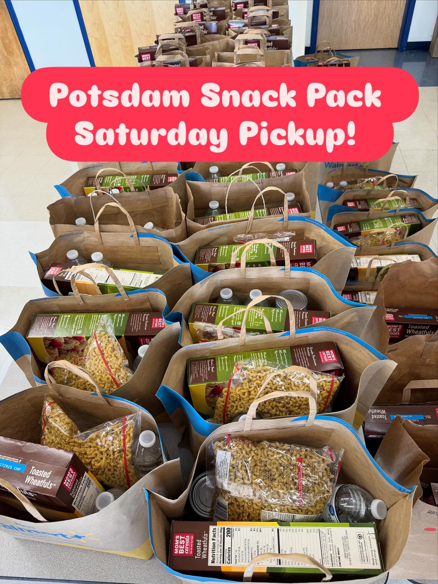Good morning @potsdamcsd If you signed your student up for Snack Packs this school year and checked the box for Saturday pickups, it’s always the 1st Saturday of the month, which for October, is today! Saturday’s we provide snacks that may be a little cumbersome for students to get home on the typical Friday. Think big boxes, frozen items, and canned goods. Pickup is from 10am-12pm at the Annex building behind the middle school!
#snackpack #backpack #saturday #food #nochildhungry