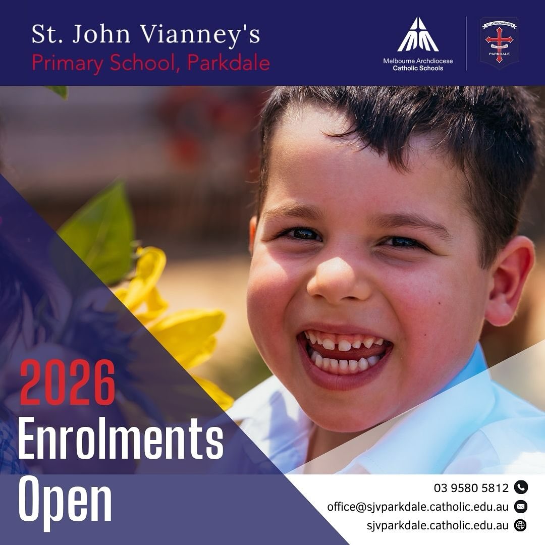 Our Prep Transition program helps children (and families) feel welcome, confident and ready for their first year of school.
Through classroom visits, carefully planned activities and opportunities to build friendships, we support every child to settle in and enjoy school from day one.
Because when children feel safe, connected and supported, they are ready to learn and grow.
📍 Enroling now for 2026.
We would love you to come and visit our school. Please contact our office for any enrolment queries on 9580 5812 between 8.30am - 4pm, or by emailing office@sjvparkdale.catholic.edu.au.
#sjvparkdale #primaryschool #parkdale #everychildeveryopportunity #sjvtheplacetobe