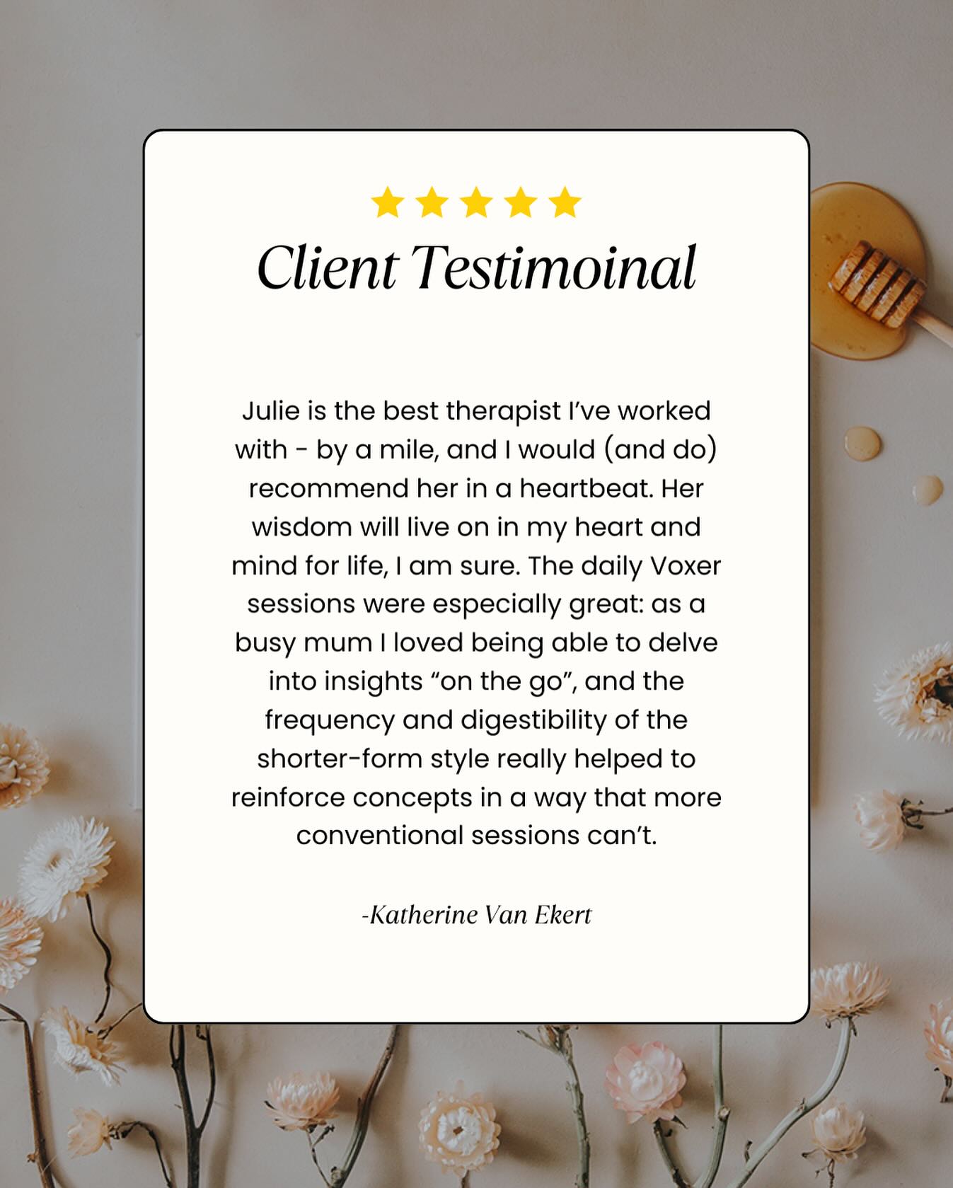 “Julie is the best therapist I’ve worked with - by a mile.”
That one sentence alone? I’ll carry it with me forever.
This beautiful client shared how the daily Voxer support completely shifted what therapy could feel like:
💛 Bite-sized insights that fit into the pockets of her day
💛 No pressure to “perform” in a single big session
💛 Just honest, evolving support — right when she needed it
For the mums. The stretched. The ones doing deep work while juggling life.
This is therapy that moves with you.
This is healing that sticks.
If you want to feel seen, supported, and sparked back to life, I’m here.
Book a free 15-min chat and let’s see what suits you best.
💻 julietenner.love/book-online
#TherapyForMums #JulieTennerLove #SomaticTherapy #VoxerSupport #BusyMumLife #EmotionalWellbeing #HealingOnTheGo #MentalLoadMatters #RelationalTherapy #IntimacySupport #MothersWhoHeal #YouDeserveSupport #RealLifeHealing #FeminineWellness #TraumaInformedCare
