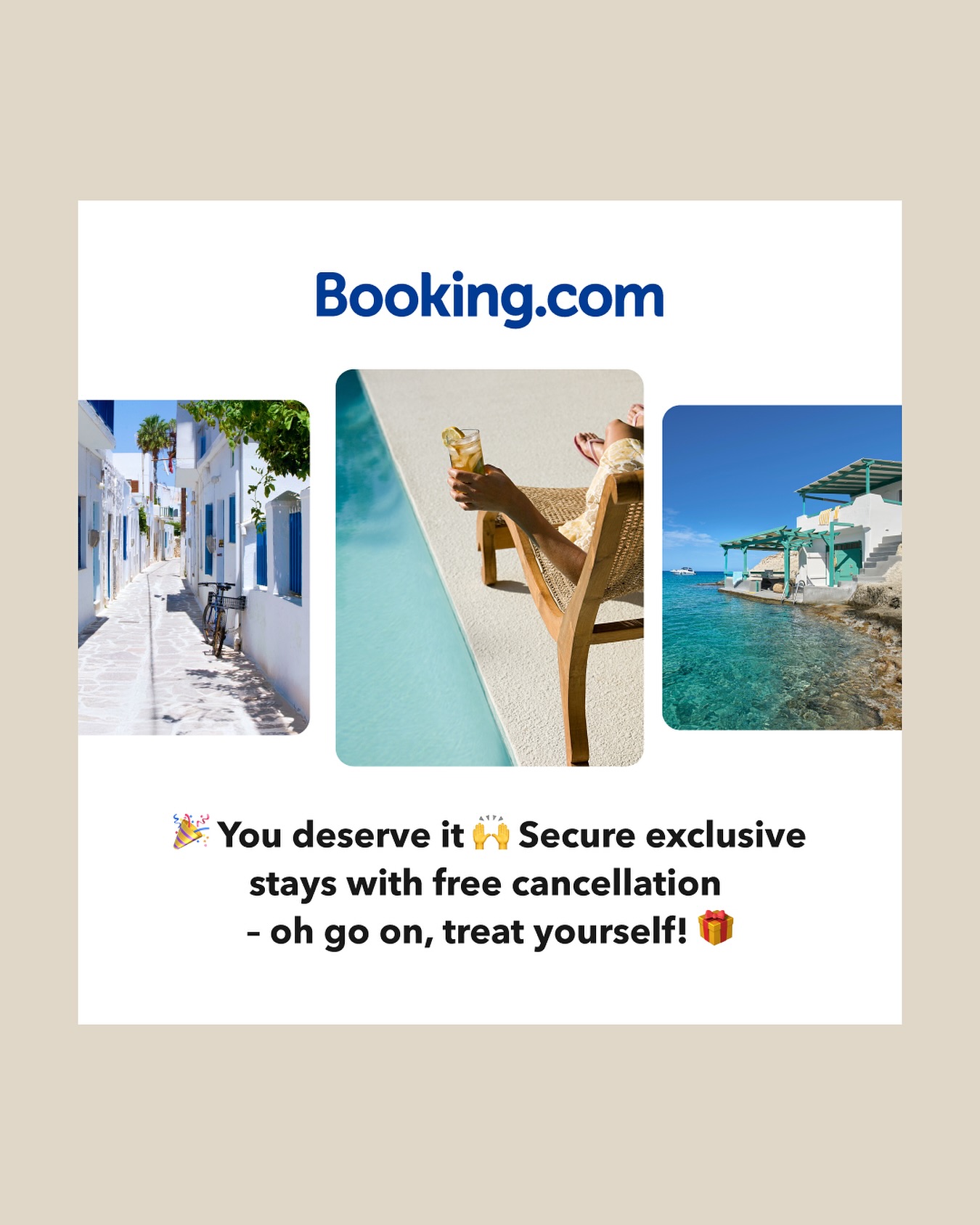 Already nostalgic of your holidays 👀
The journey to a trip involves multiple steps: thinking, searching, booking, and more. Each phase is crucial in attracting the right audience.
At Booking.com, we tailor our marketing funnels to each step. A well-planned user journey is key to a brand's success. Meta concept campaign for @bookingcom