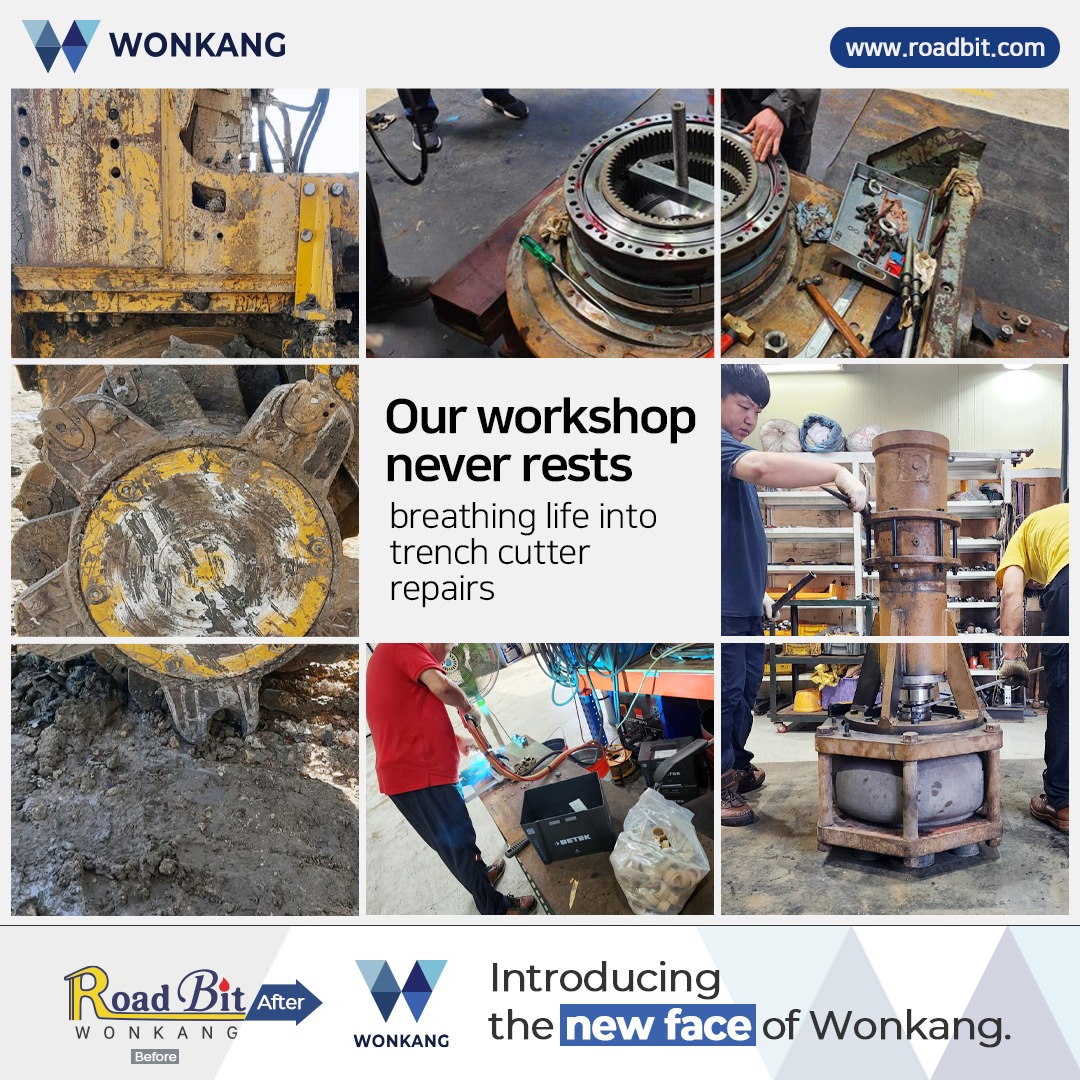 Never resting, always reviving trench cutters.
www.roadbit.com
#Diaphragmwall #Slurrywall #trenchcutter #BC30 #BC32 #BC35 #BC40 #cutterteeth #gearbox #mudpump #korea #wonkang #roadbit #cuttingwheel #BCF10 #BCF9 #spareparts #Mechanicalseals #Damper #Gearing #Complete #Assembly #roadheader #pick #tunneling #1500mm #bearing