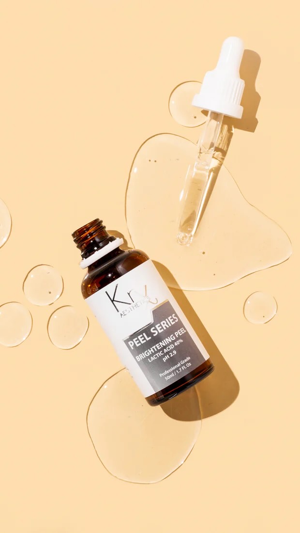 “Brighting peel” for dark spots & brighting uneven skin tone before & after with a nice glow hydrating skin 🌟