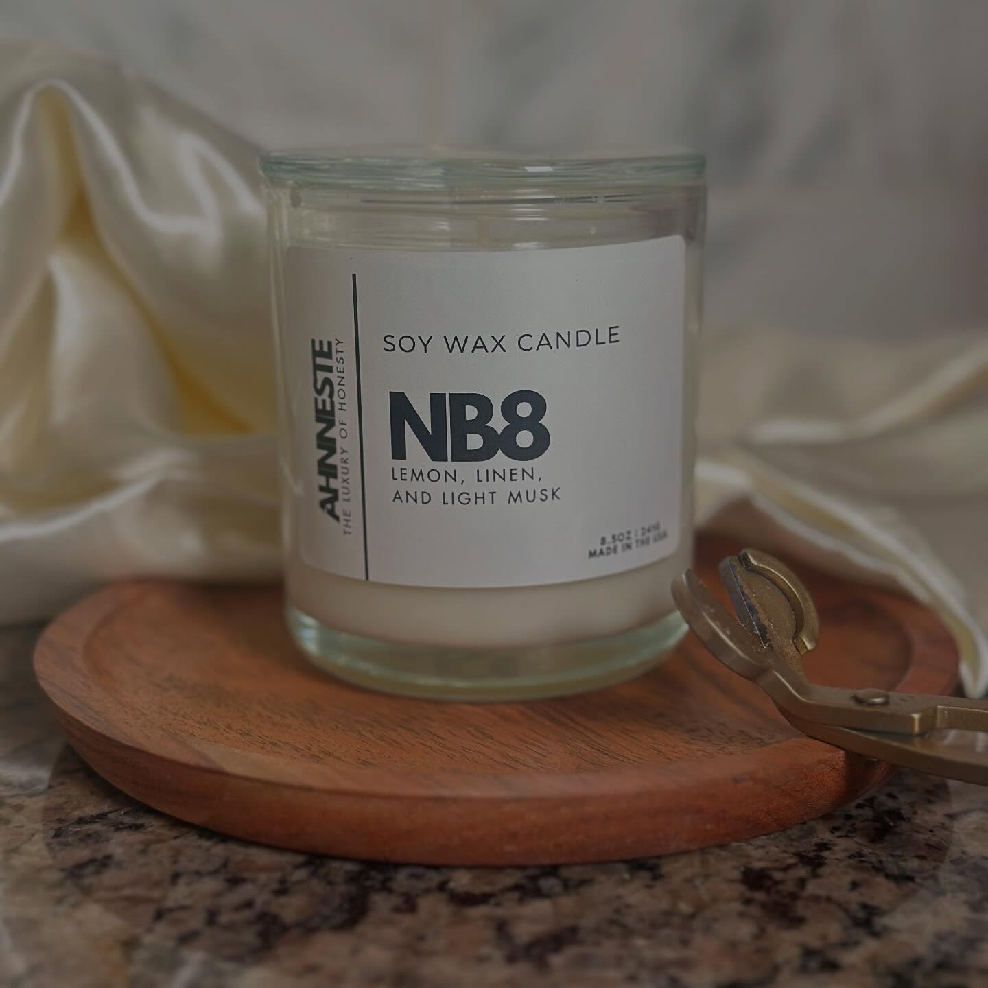 NB8 — bright, clean, and effortlessly refreshing. Zesty lemon, crisp linen, and soft musk create an odor-eliminating scent that feels like a fresh start.
Inspired by the number 8 — a symbol of new beginnings — this candle clears the air, uplifts your space, and renews your atmosphere.
#Ahnneste #NB8 #LuxuryCandles #OdorEliminatingCandle #FreshStart #FaithBasedBusiness #HomeFragrance #CleanLuxury #TheLuxuryOfHonesty #NewBeginnings #CandleLovers #ChristianBrand #ScentedCandles #AiryAndFresh #ChristianEntrepreneur #CandleLaunch