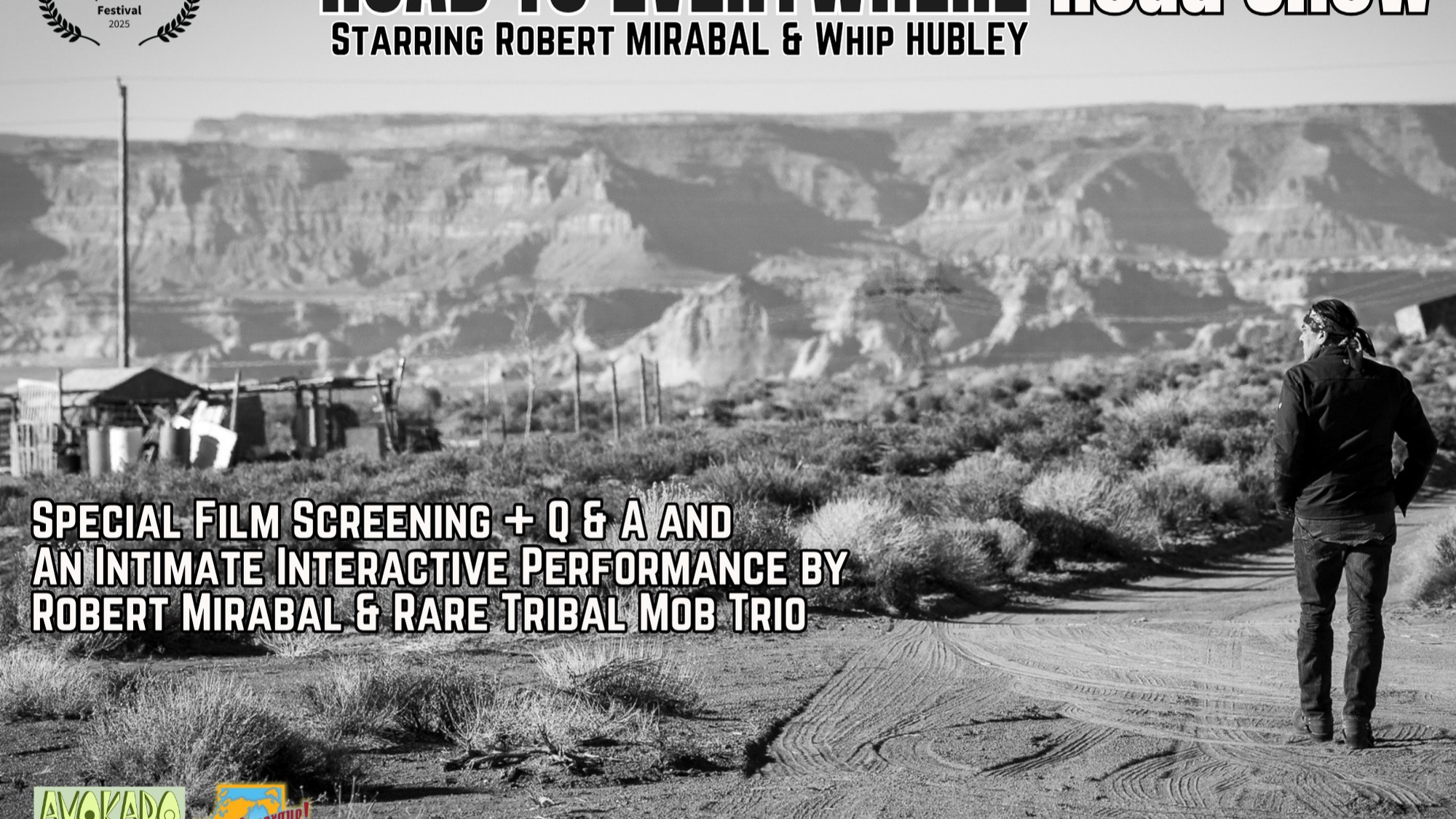 Durango, CO - area friends!
The Road To Everywhere Road Show is coming to Community Concert Hall at Fort Lewis College October 9!
Film Screening + Q&A + Performance by Robert Mirabal and Rare Tribal Mob Trio!
Info and Tix: https://bit.ly/RTE-Durango
