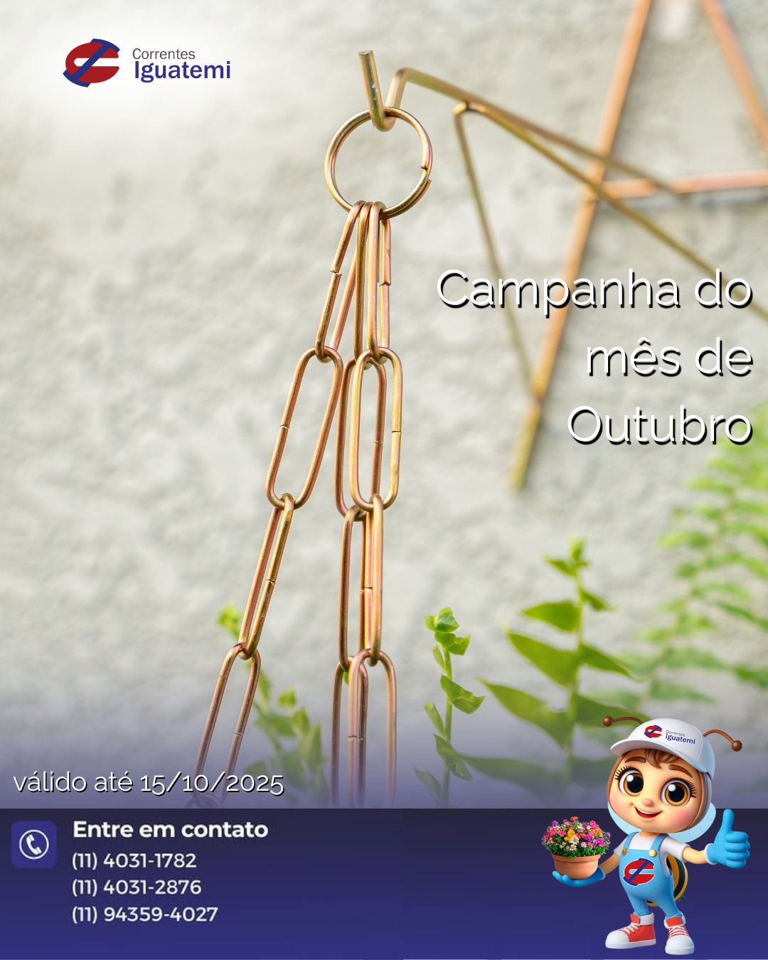 Primavera chegou!!!! A Correntes Iguatemi não deixaria de fazer mais uma campanha neste perído tão especial. Entre em contato conosco e aproveite mais esta oportunidade de ter nossos produtos em seu ponto de venda.
#plantasdecasa #plantasdeinterior #correntesiguatemi #decoraçaocomplantas