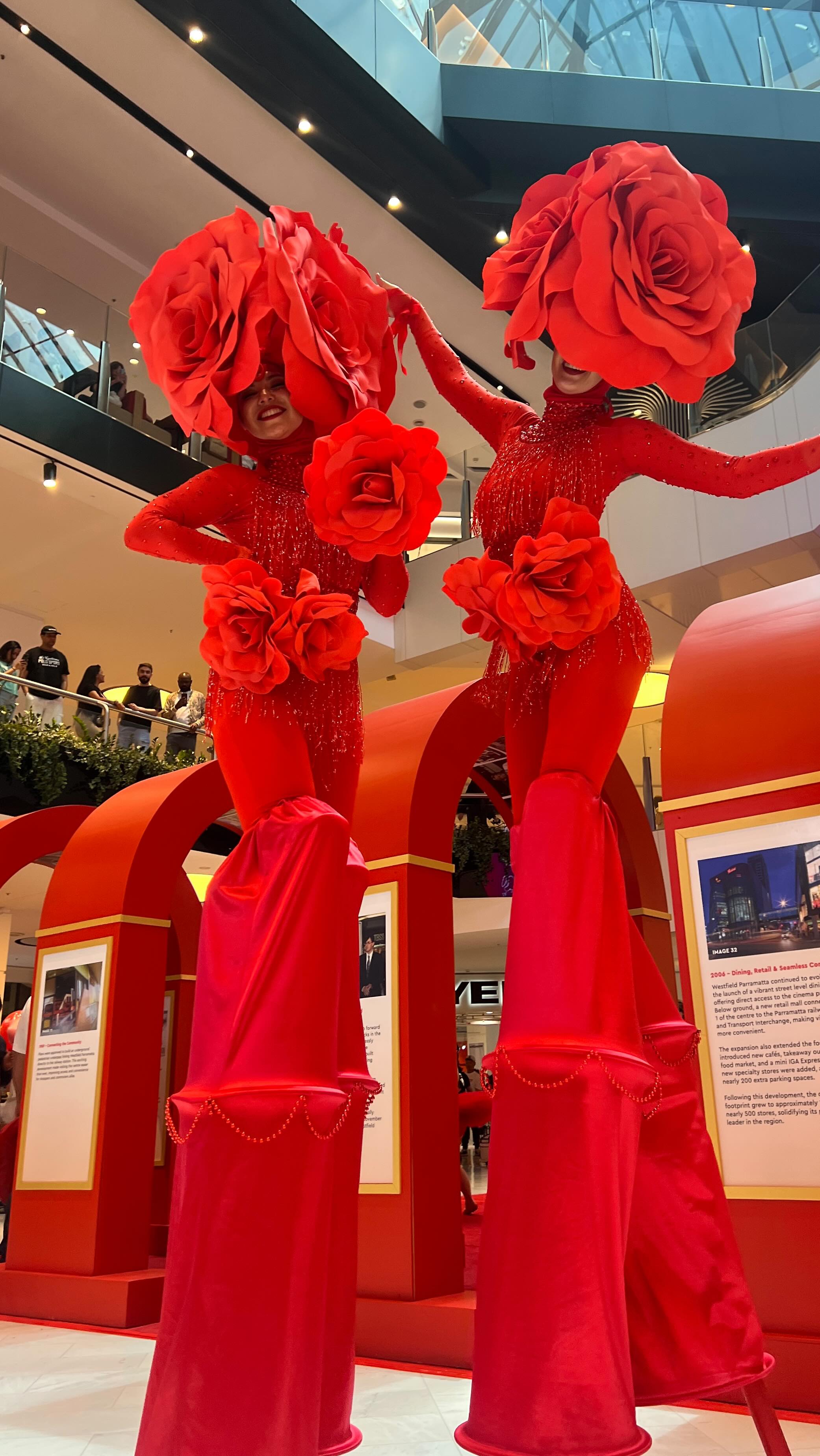 Bold, blooming, and 10 feet tall.
Our Red Roses Stilt Duo made a grand entrance for Westfield Parramatta’s 50th Anniversary!
#RedRoses #DanceCircus #SydneyStiltWalkers #FloralFantasy #EventEntertainmentSydney
.
.
.
.
.
.
.
.
.
.
Thanks @mark_edmonds_productions @westfieldparramatta