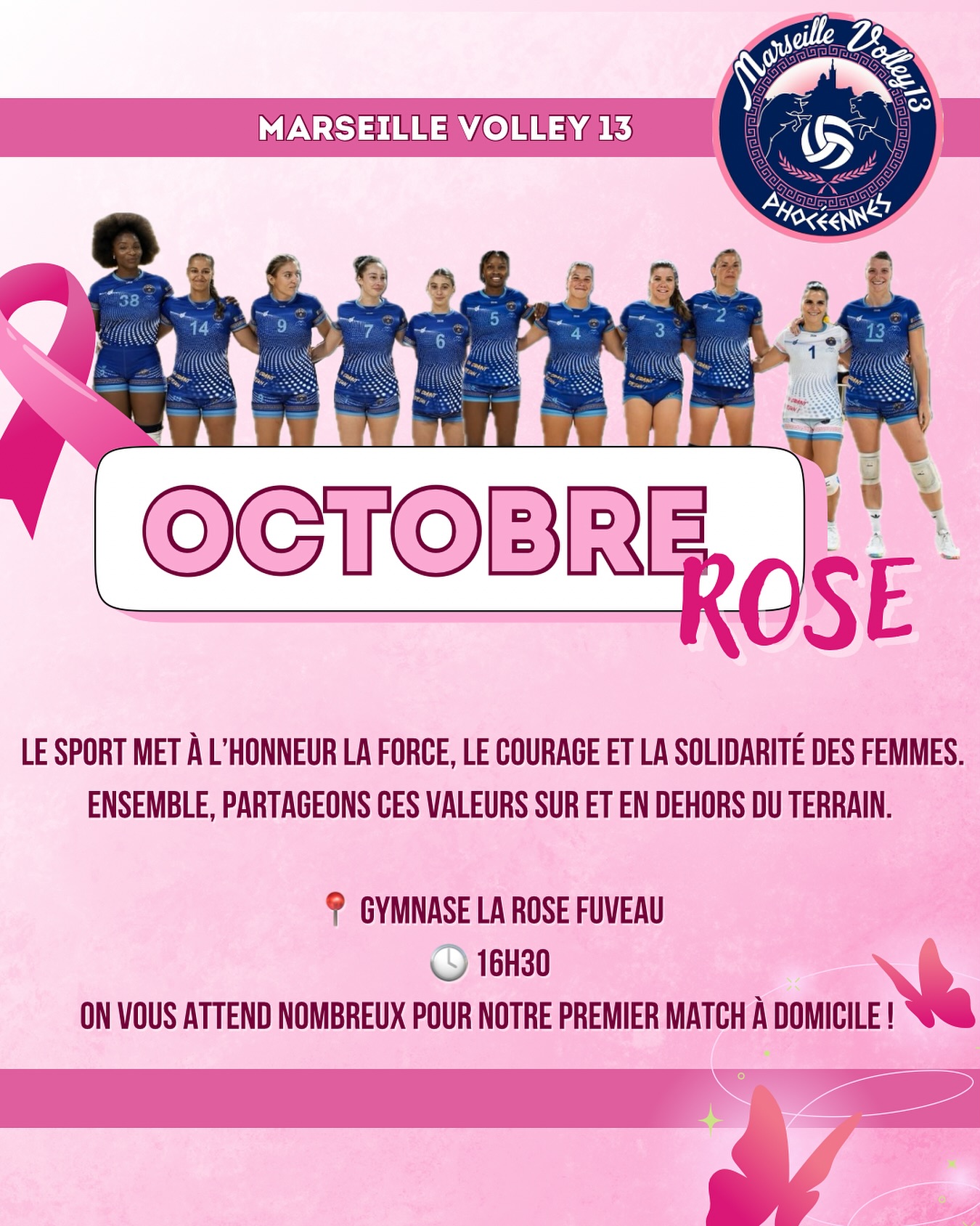 On vous attend nombreux pour venir encourager notre équipe féminine et partager un moment de solidarité !🥁🎀